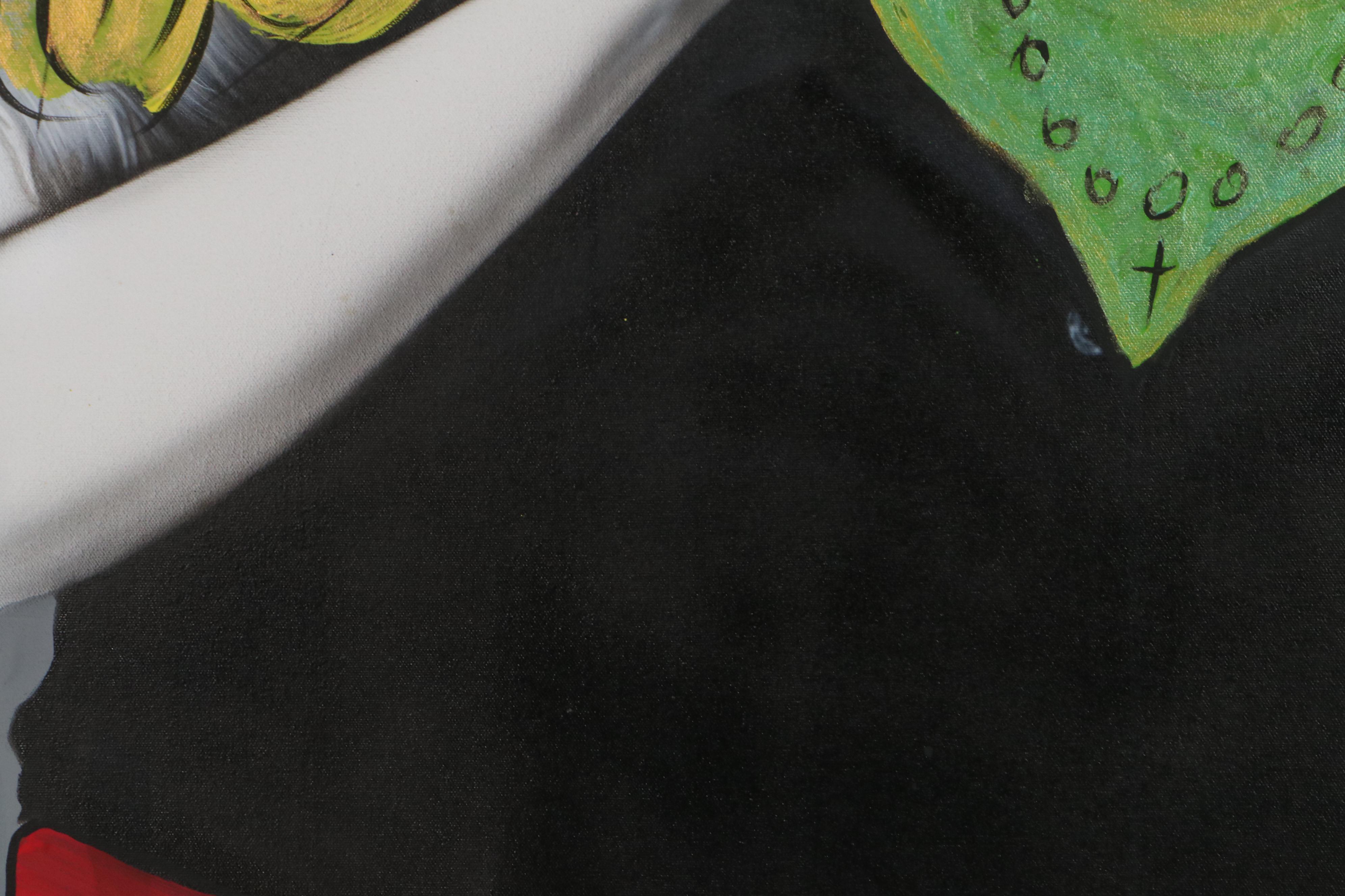 Peter Keil Abstract Acrylic Painting of Tom Cruise and Rebecca De Mornay