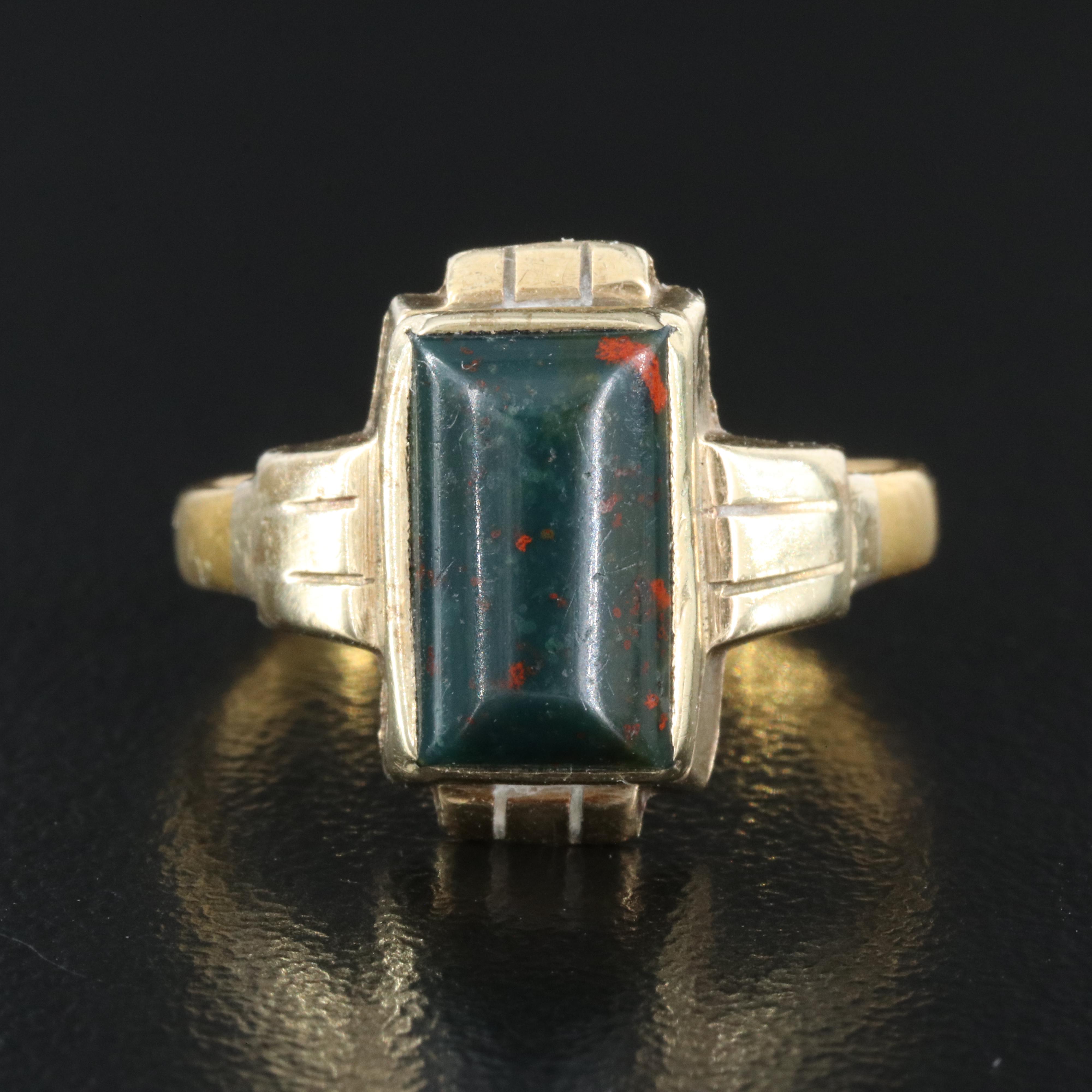 Victorian 10K and 22K Bloodstone Ring