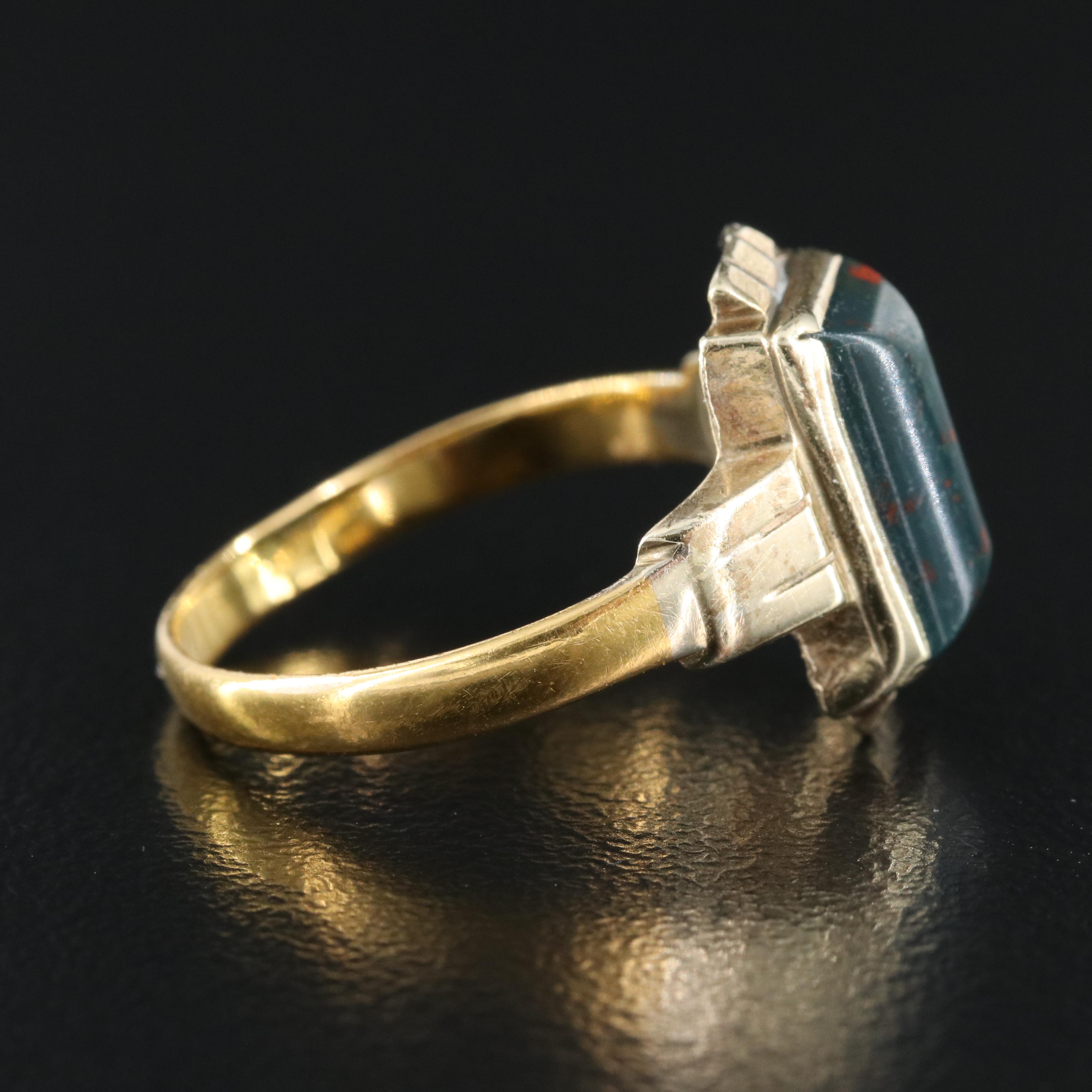 Victorian 10K and 22K Bloodstone Ring