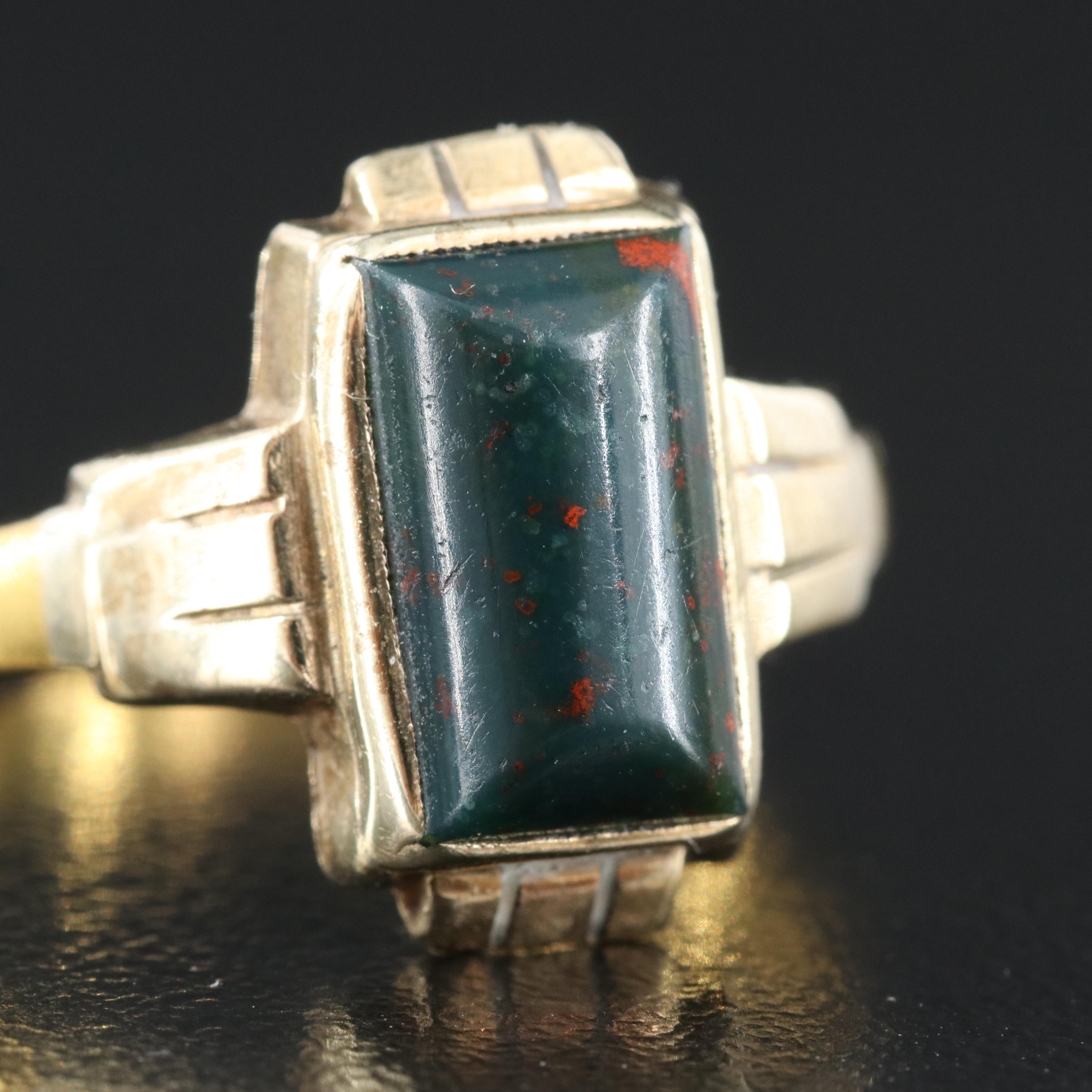 Victorian 10K and 22K Bloodstone Ring