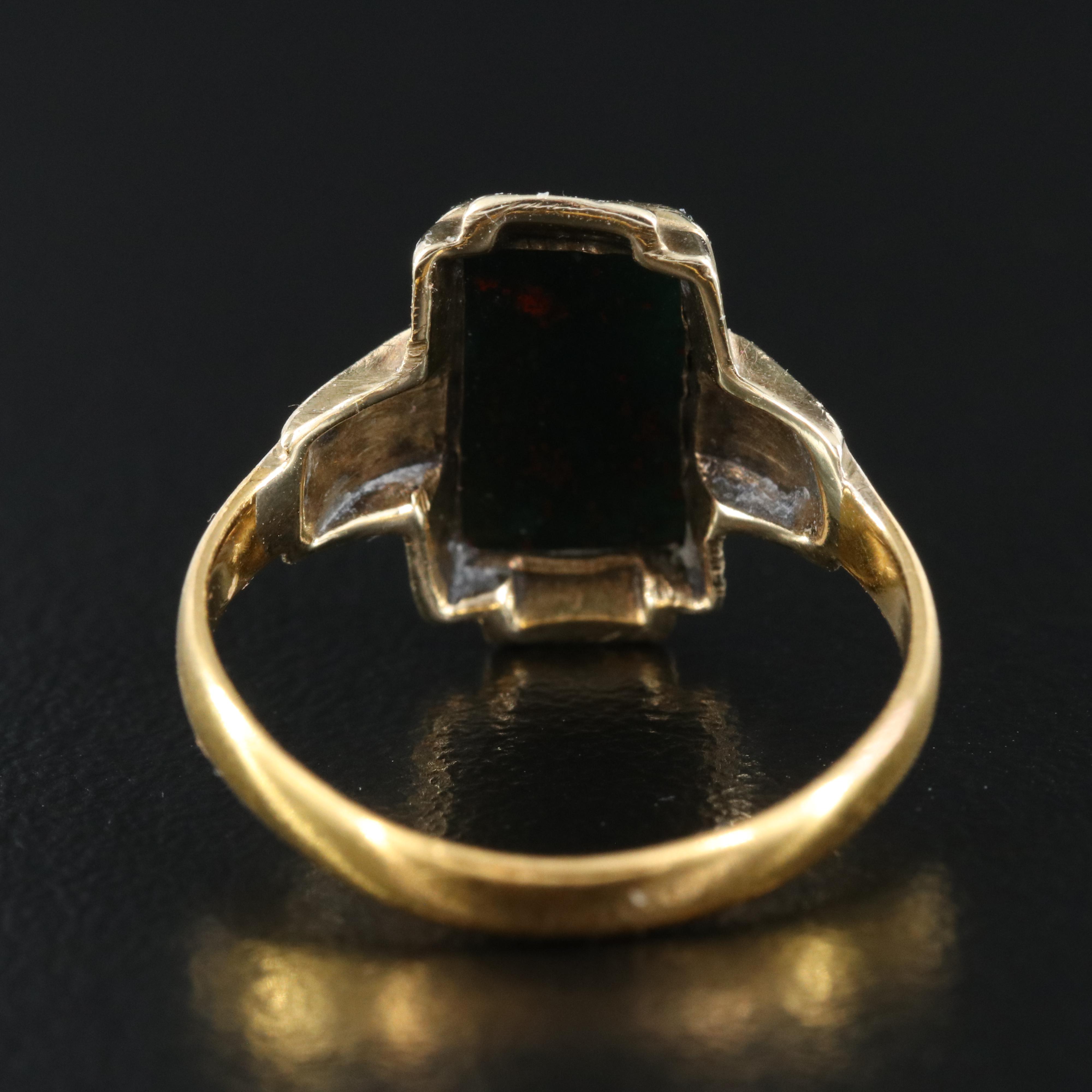 Victorian 10K and 22K Bloodstone Ring