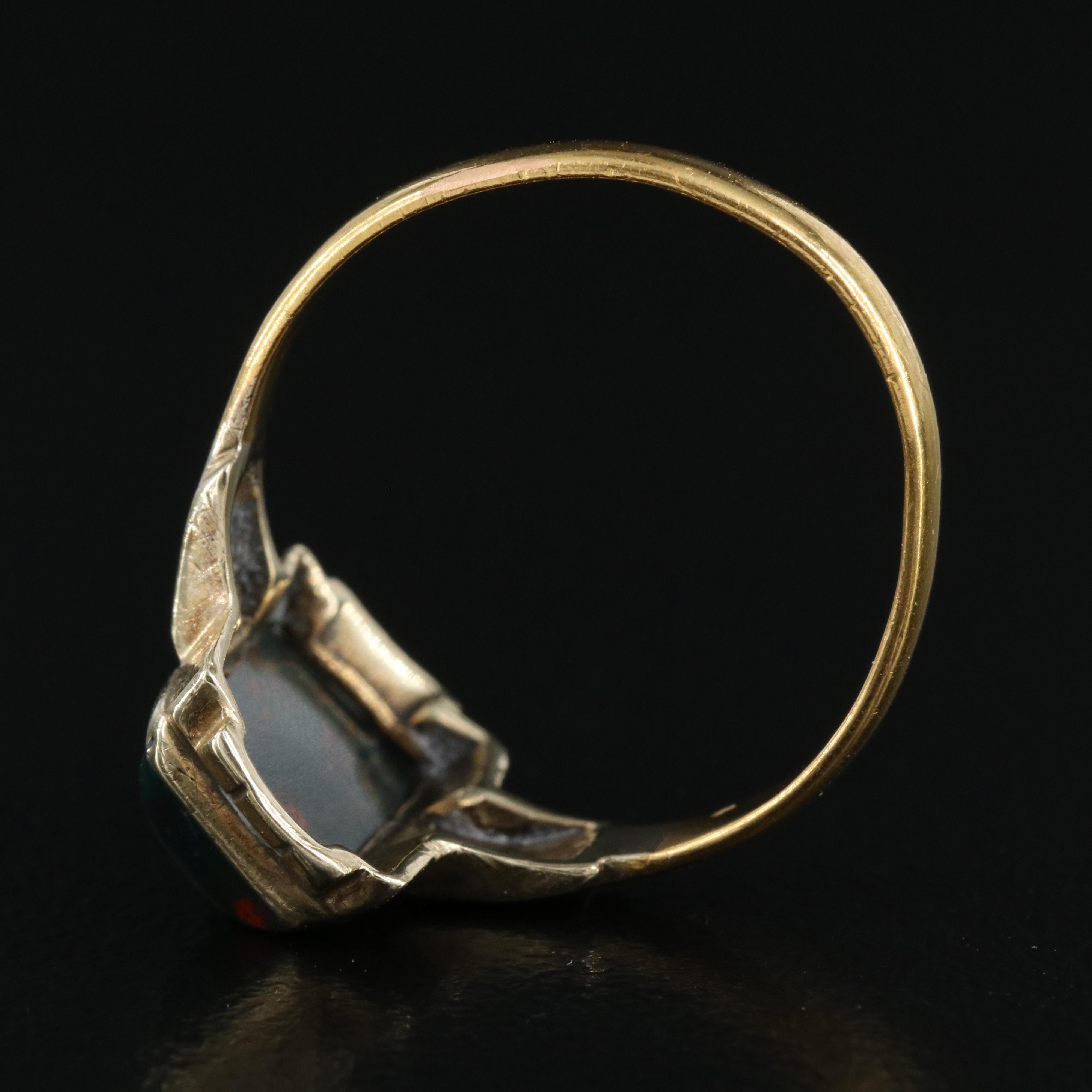 Victorian 10K and 22K Bloodstone Ring