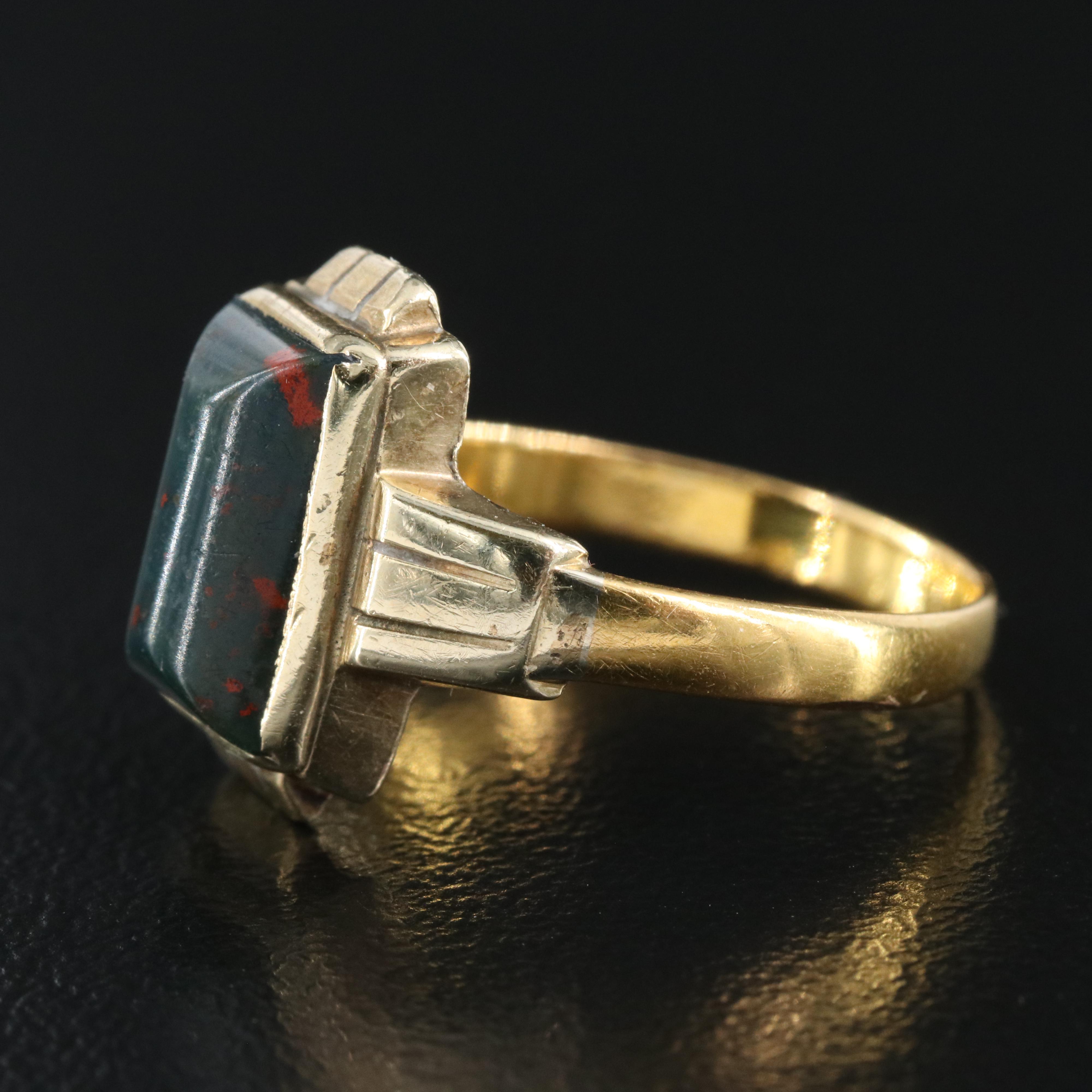 Victorian 10K and 22K Bloodstone Ring