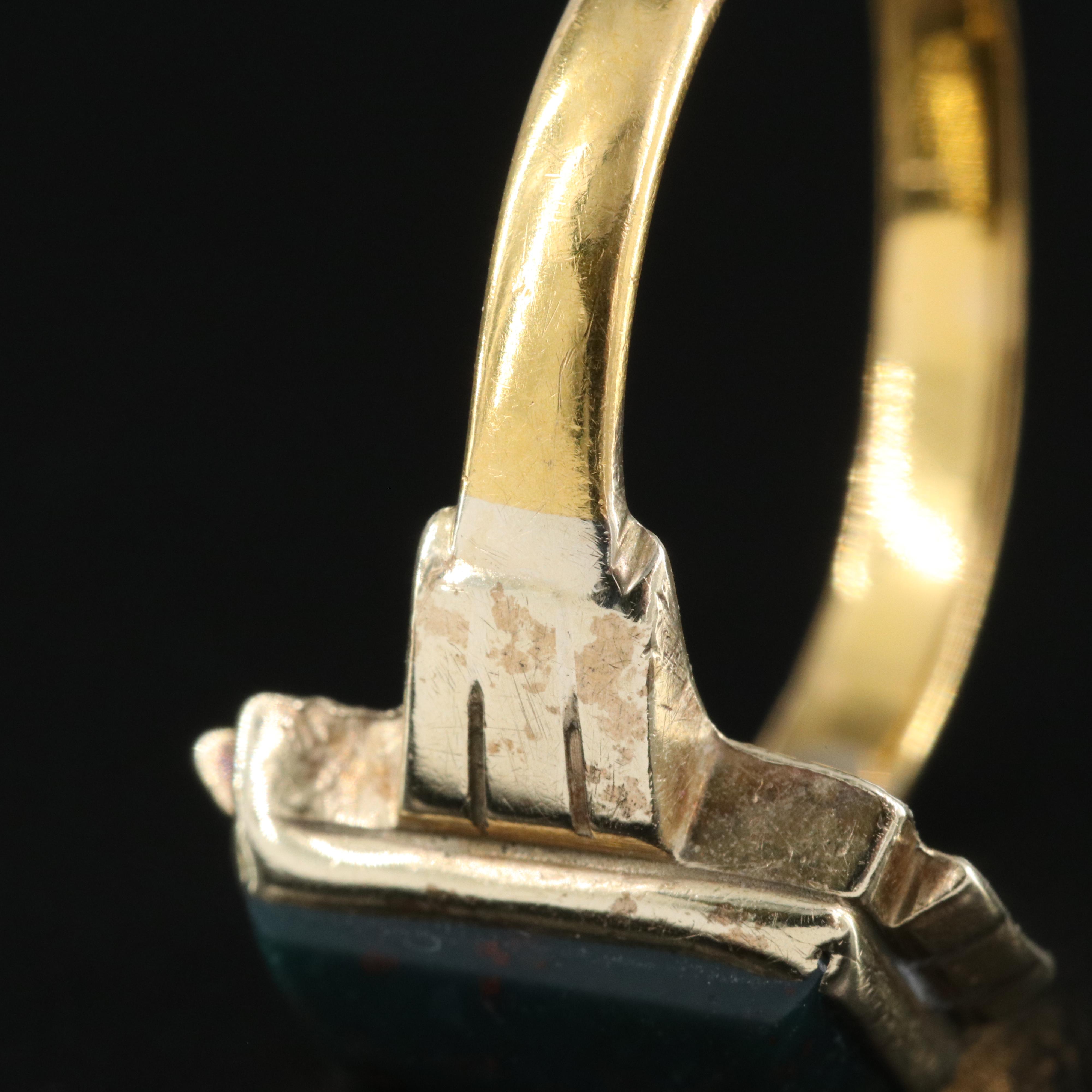 Victorian 10K and 22K Bloodstone Ring
