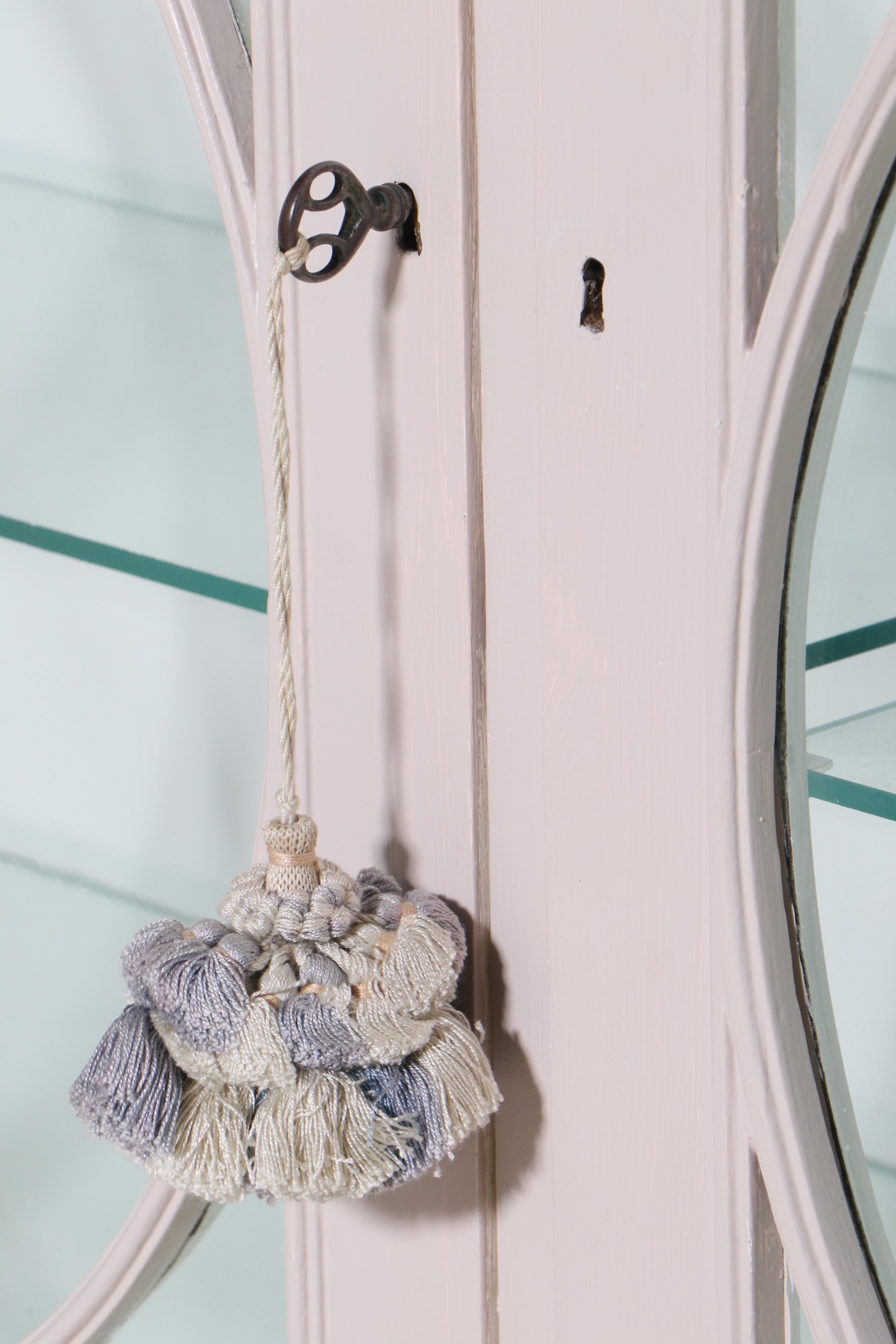 Large-Scale Hepplewhite Style Painted Bookcase/Display Cabinet, Mid-20th Century