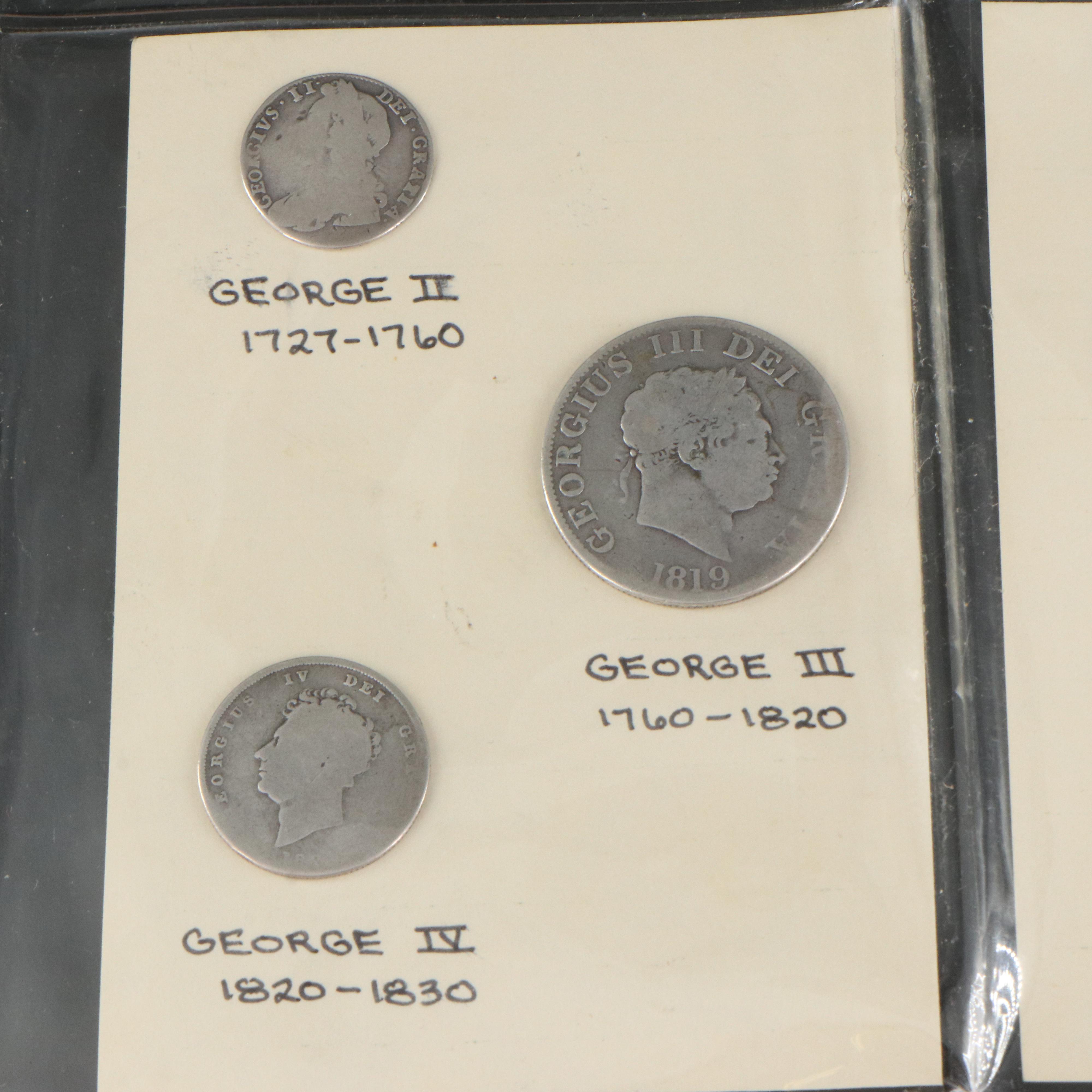 Antique English and French Silver Coins