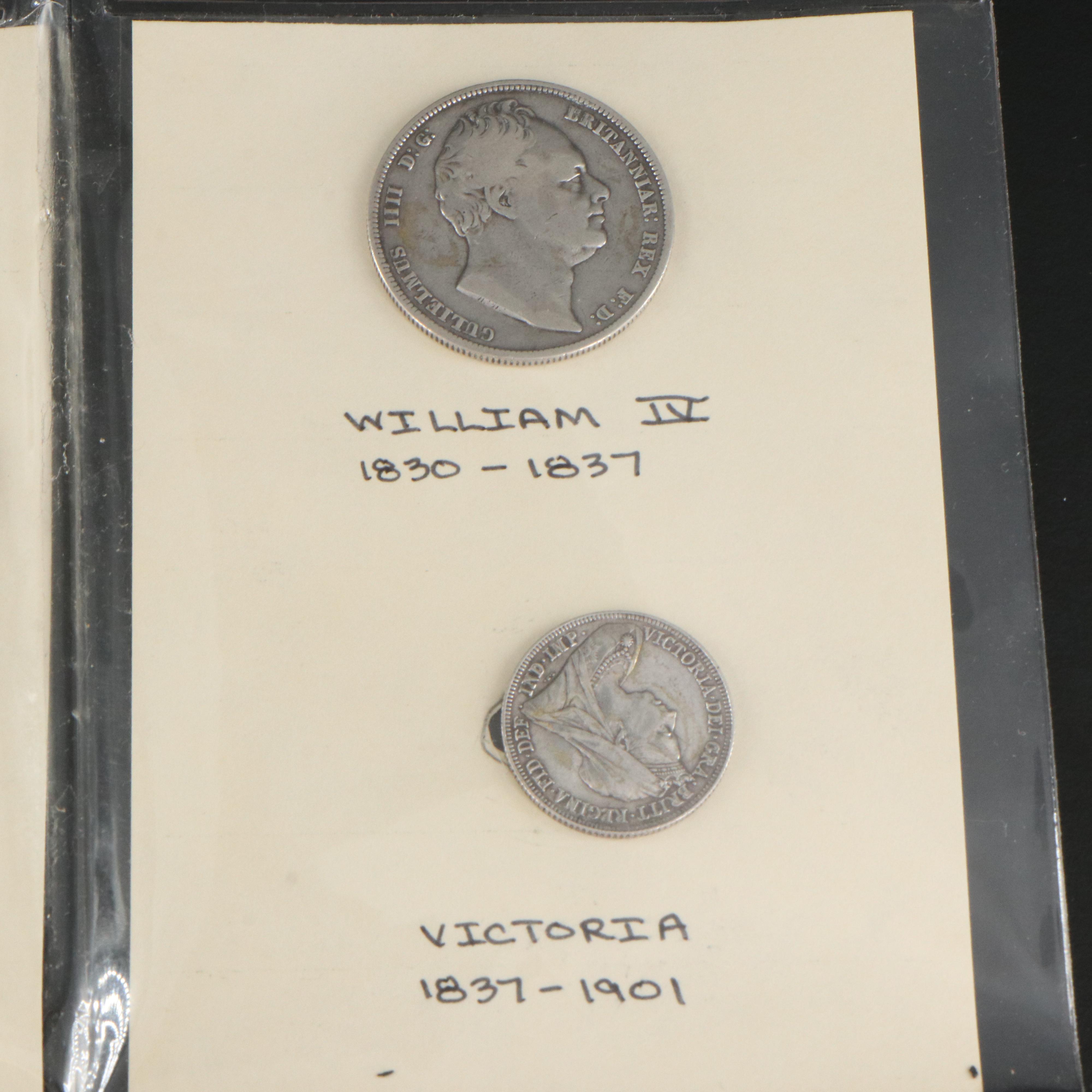 Antique English and French Silver Coins