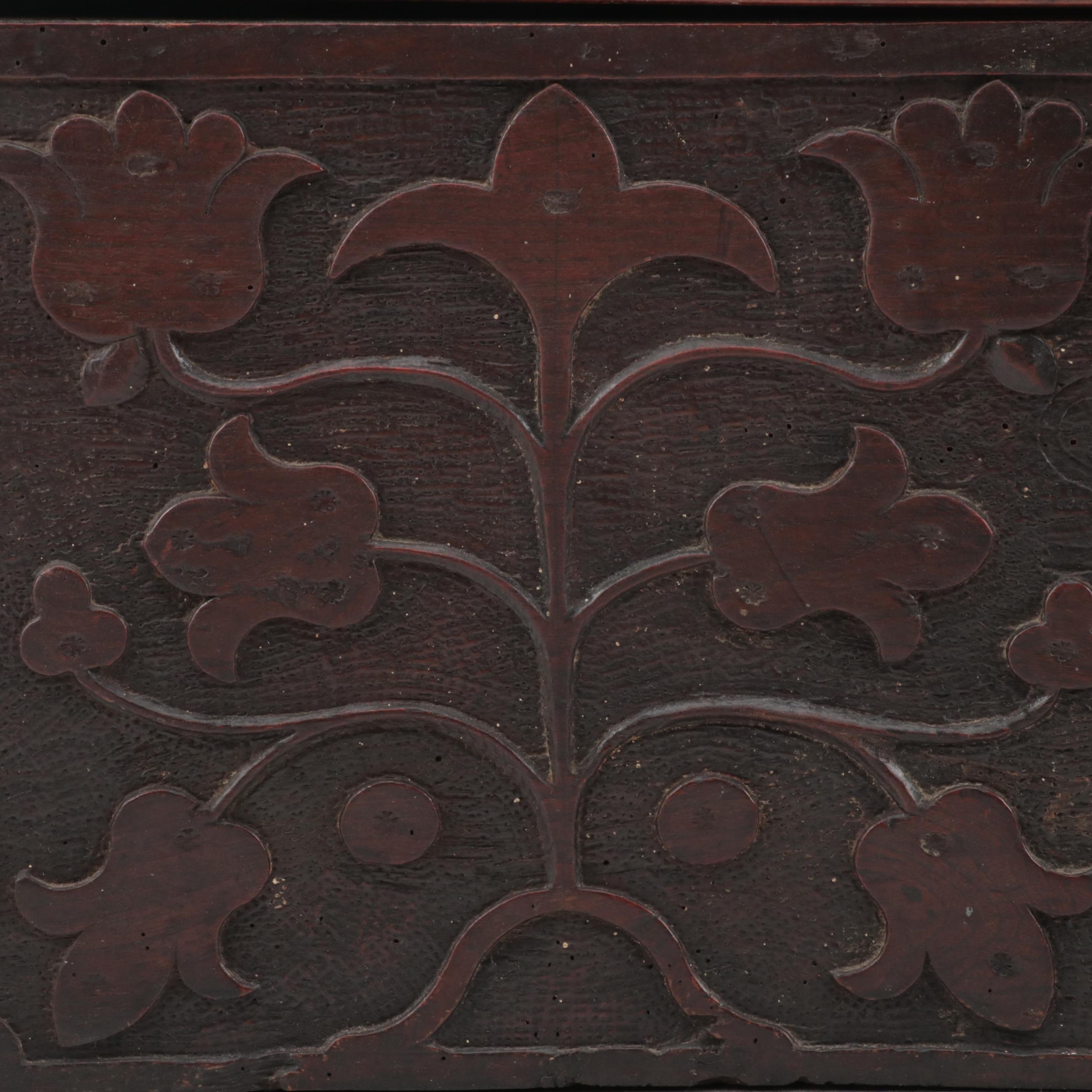 Charles II Carved Oak Chest, 17th Century