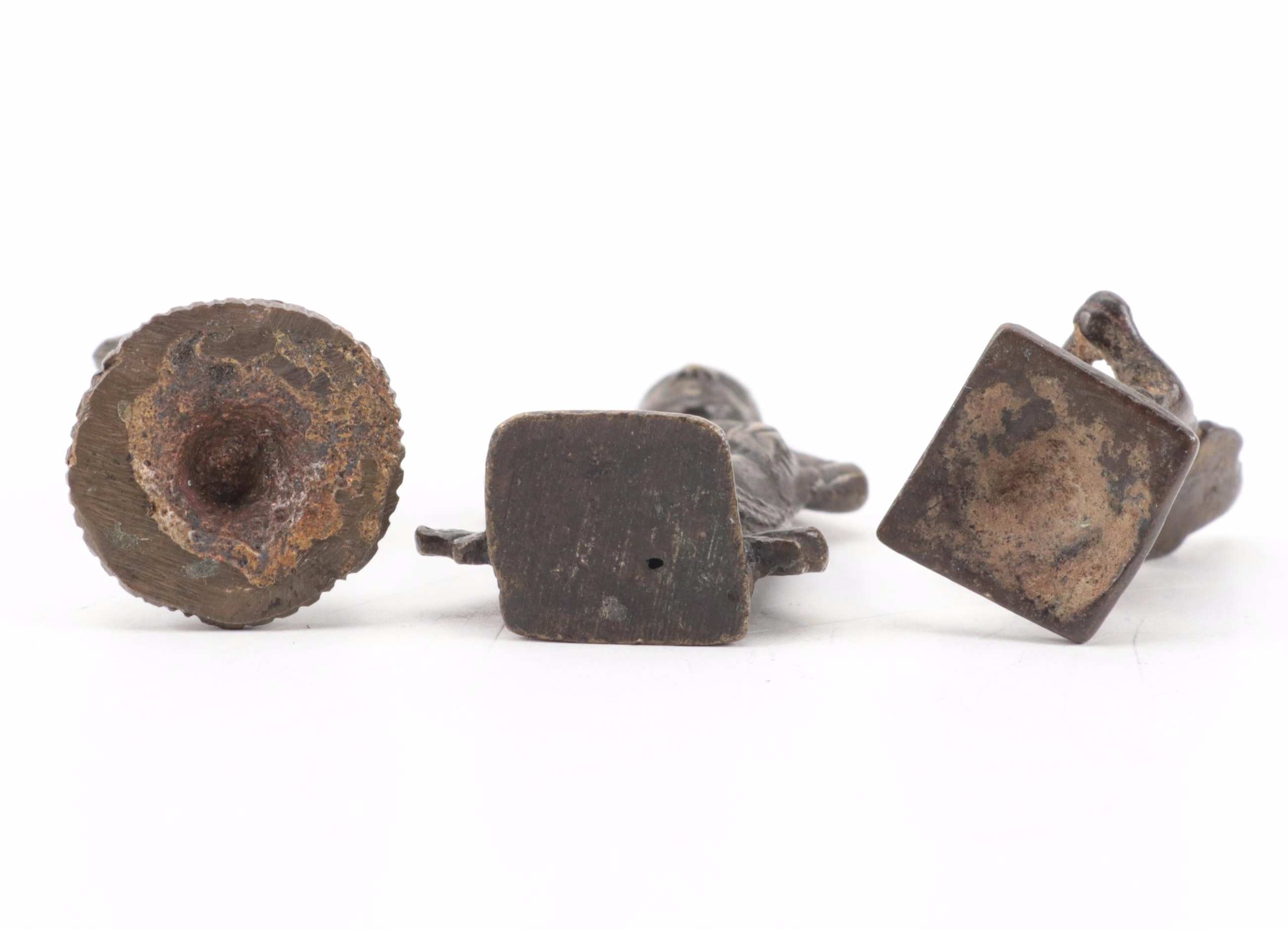 Tibetan Brass Hand Bell with Southeast Asian Figures