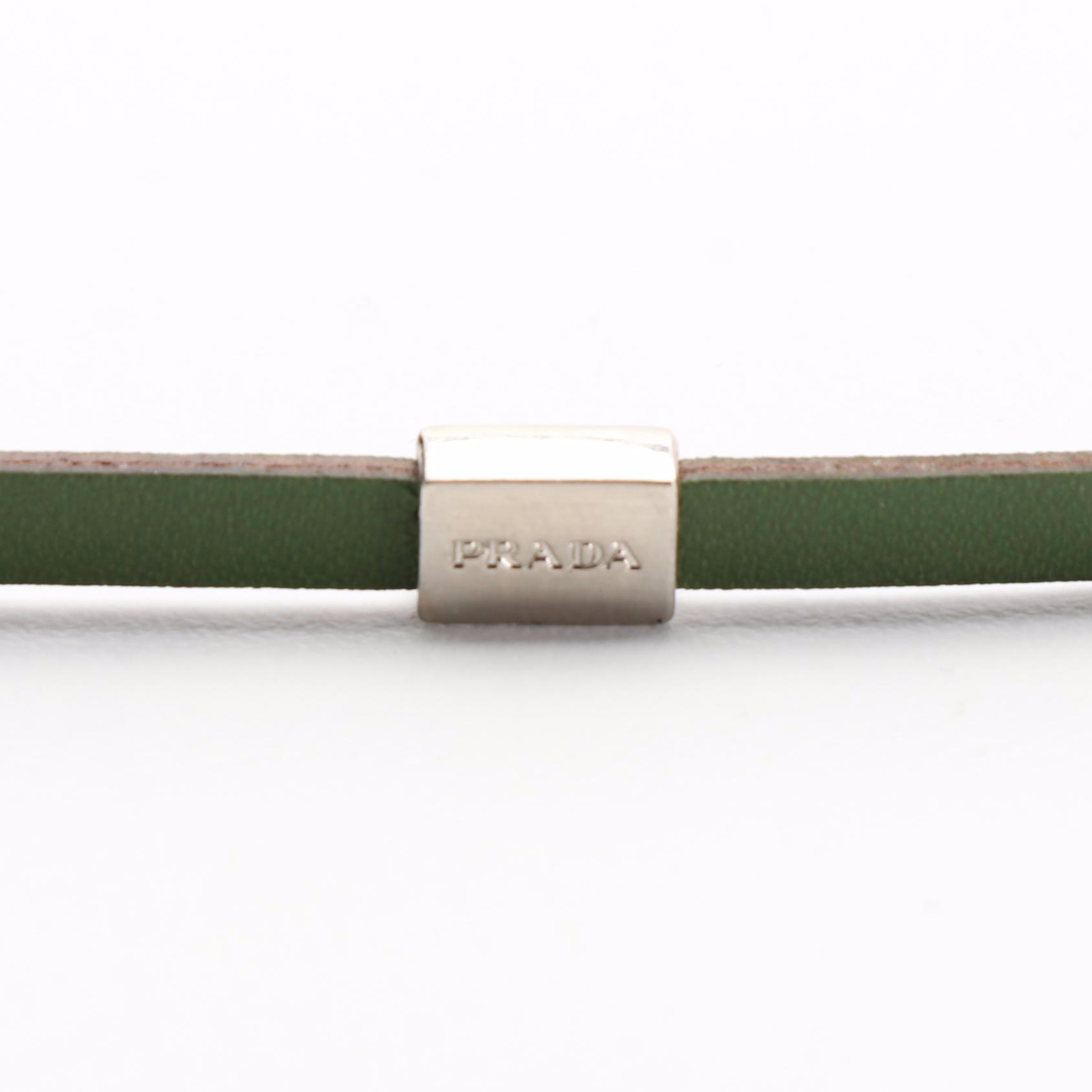 Prada Romantic Forest Leather Necklace with Box