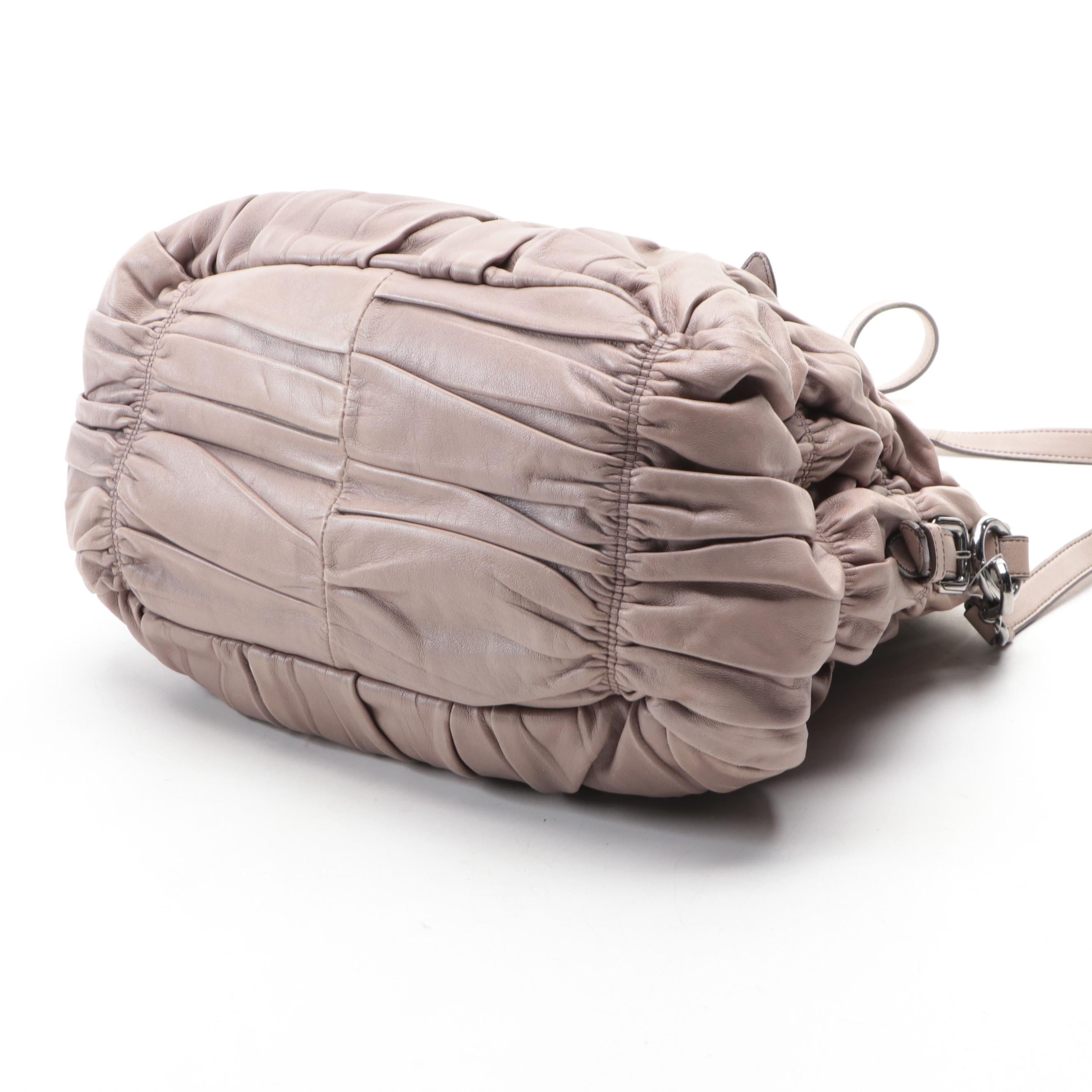 Prada Two-Way Tote in Clay Nappa Gaufre Leather