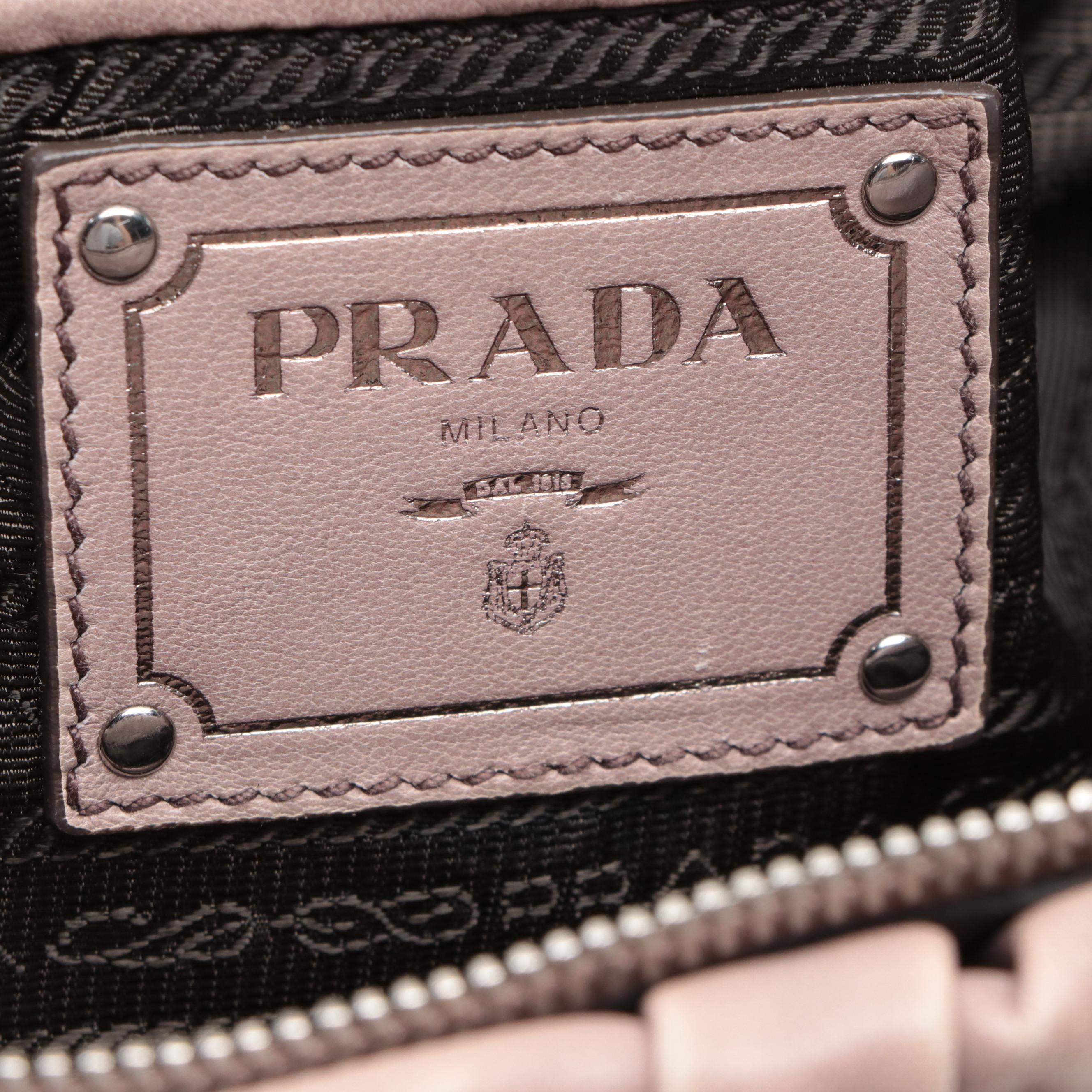 Prada Two-Way Tote in Clay Nappa Gaufre Leather