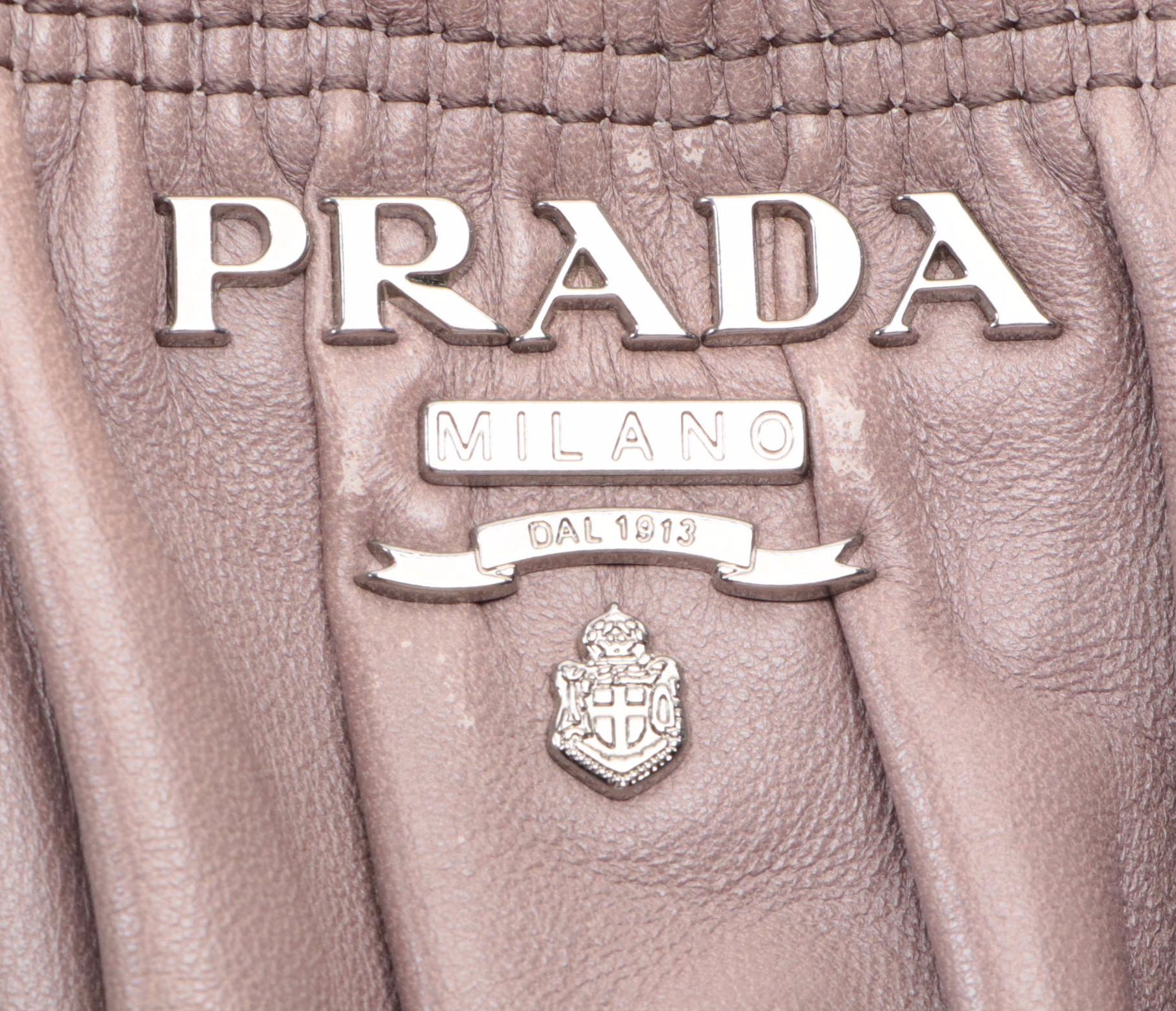 Prada Two-Way Tote in Clay Nappa Gaufre Leather