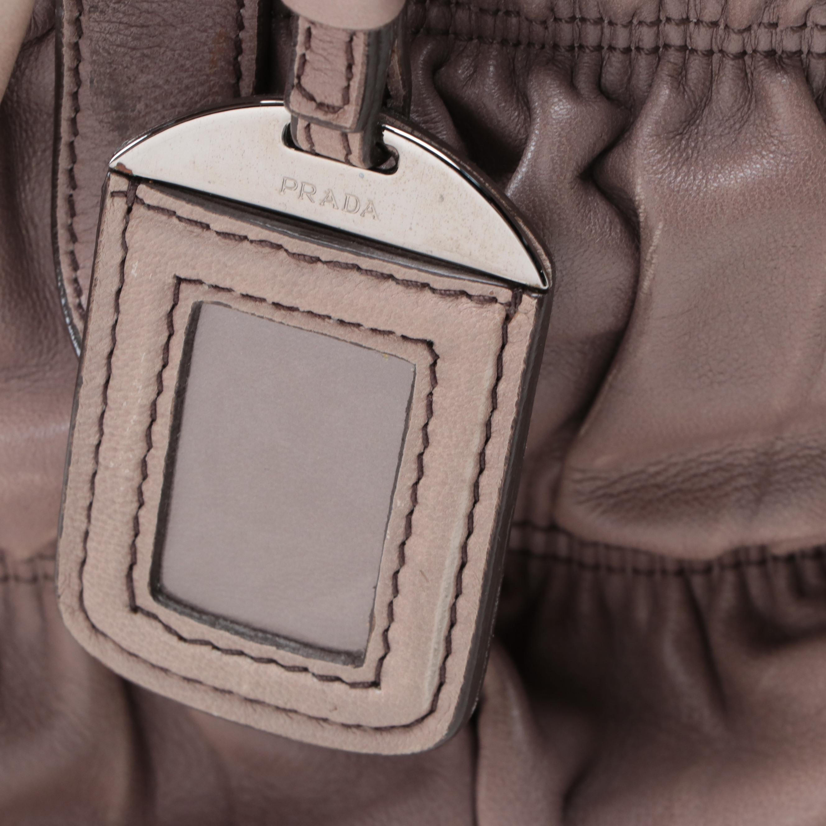 Prada Two-Way Tote in Clay Nappa Gaufre Leather