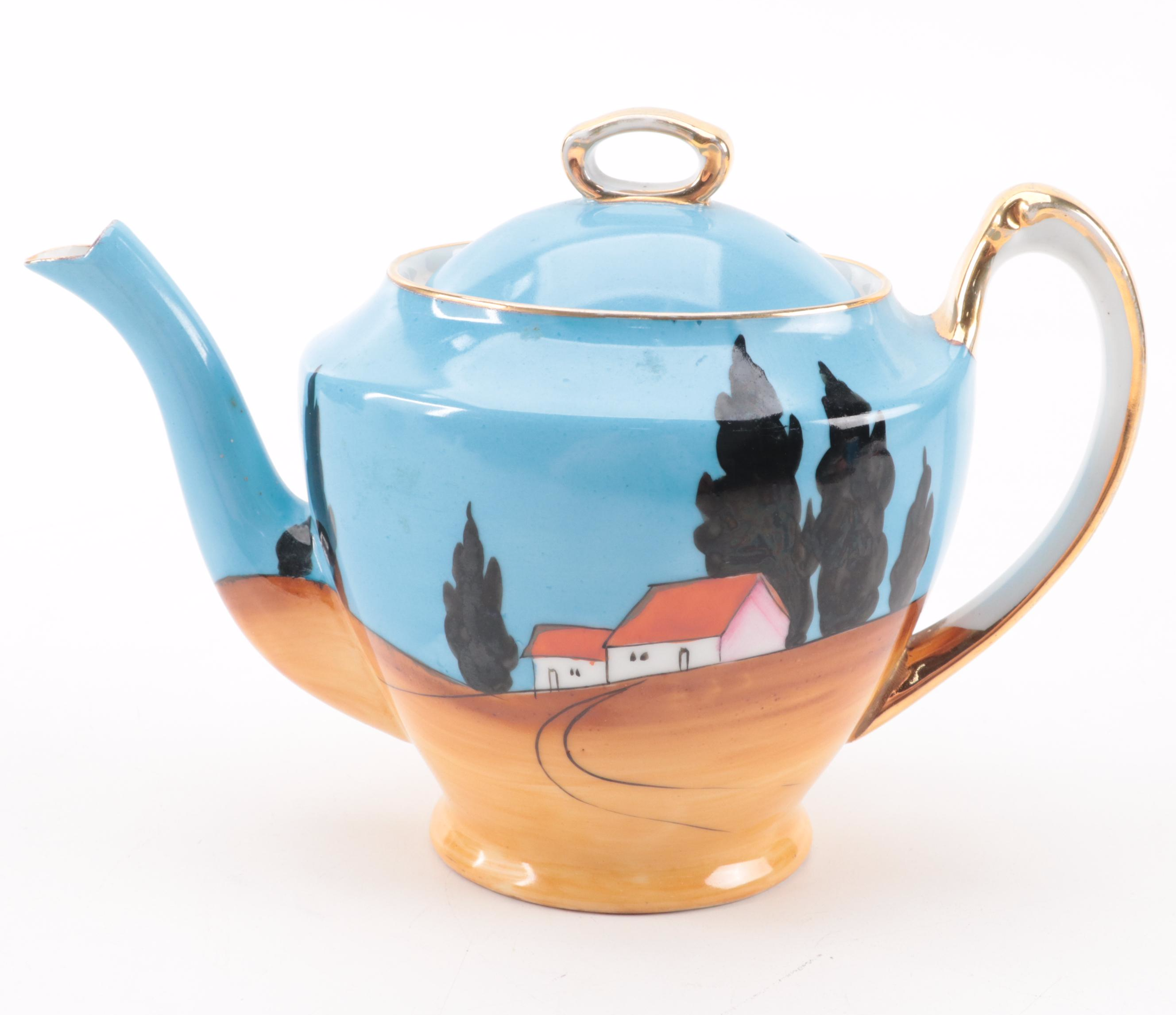 Noritake Hand-Painted Porcelain Tea Set, Mid-20th Century