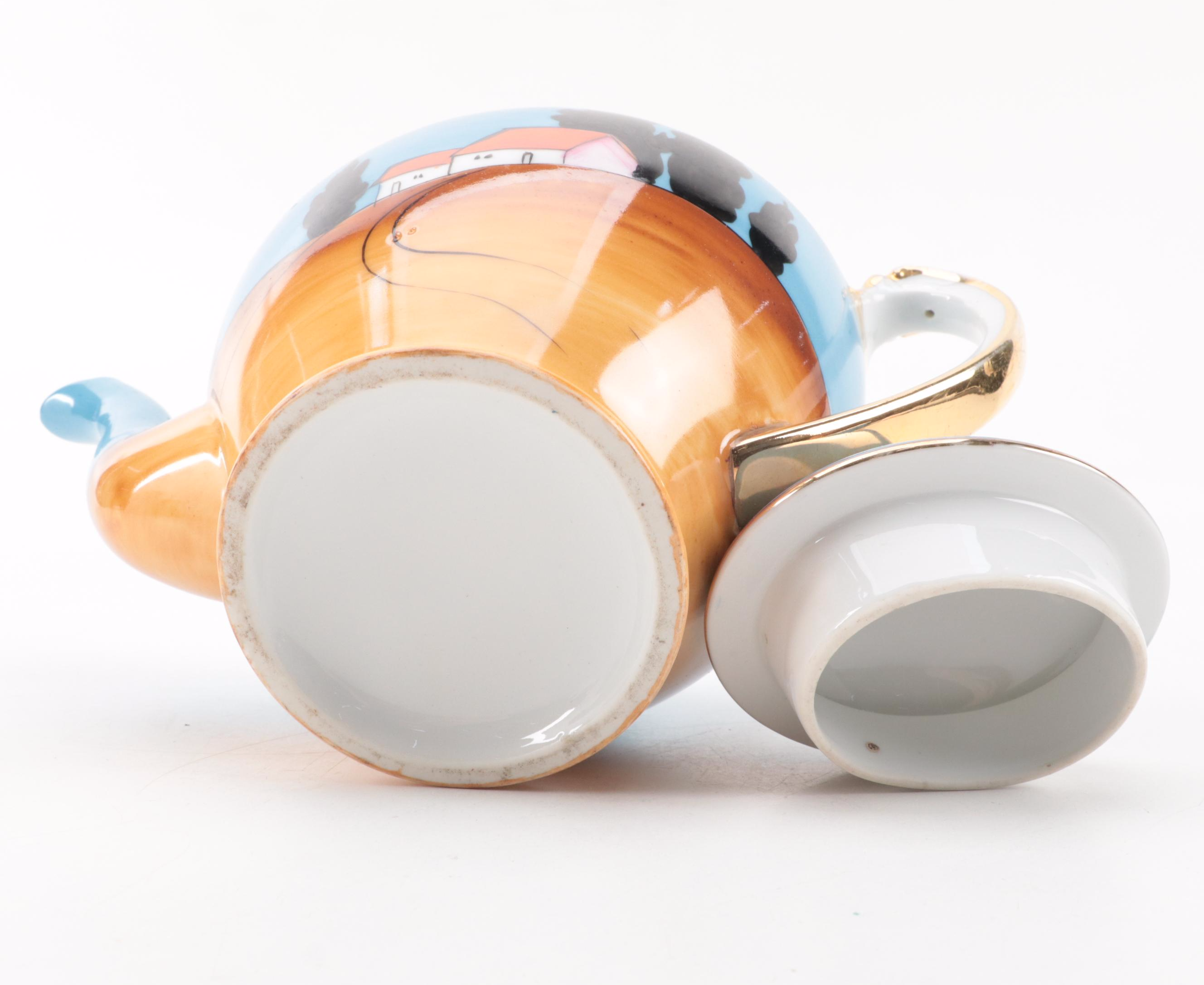 Noritake Hand-Painted Porcelain Tea Set, Mid-20th Century