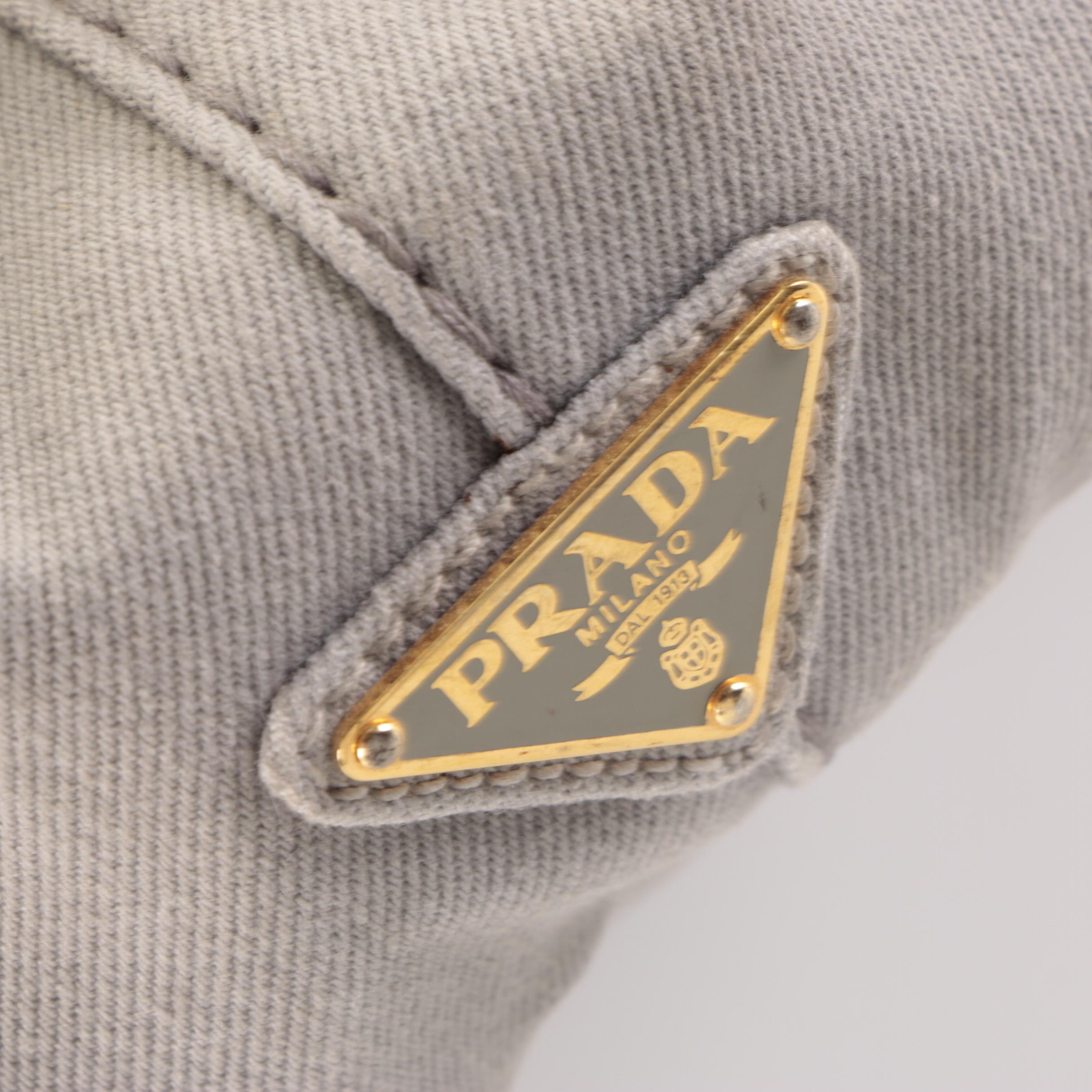 Prada Tote Bag in Cloud Grey Canapa Denim