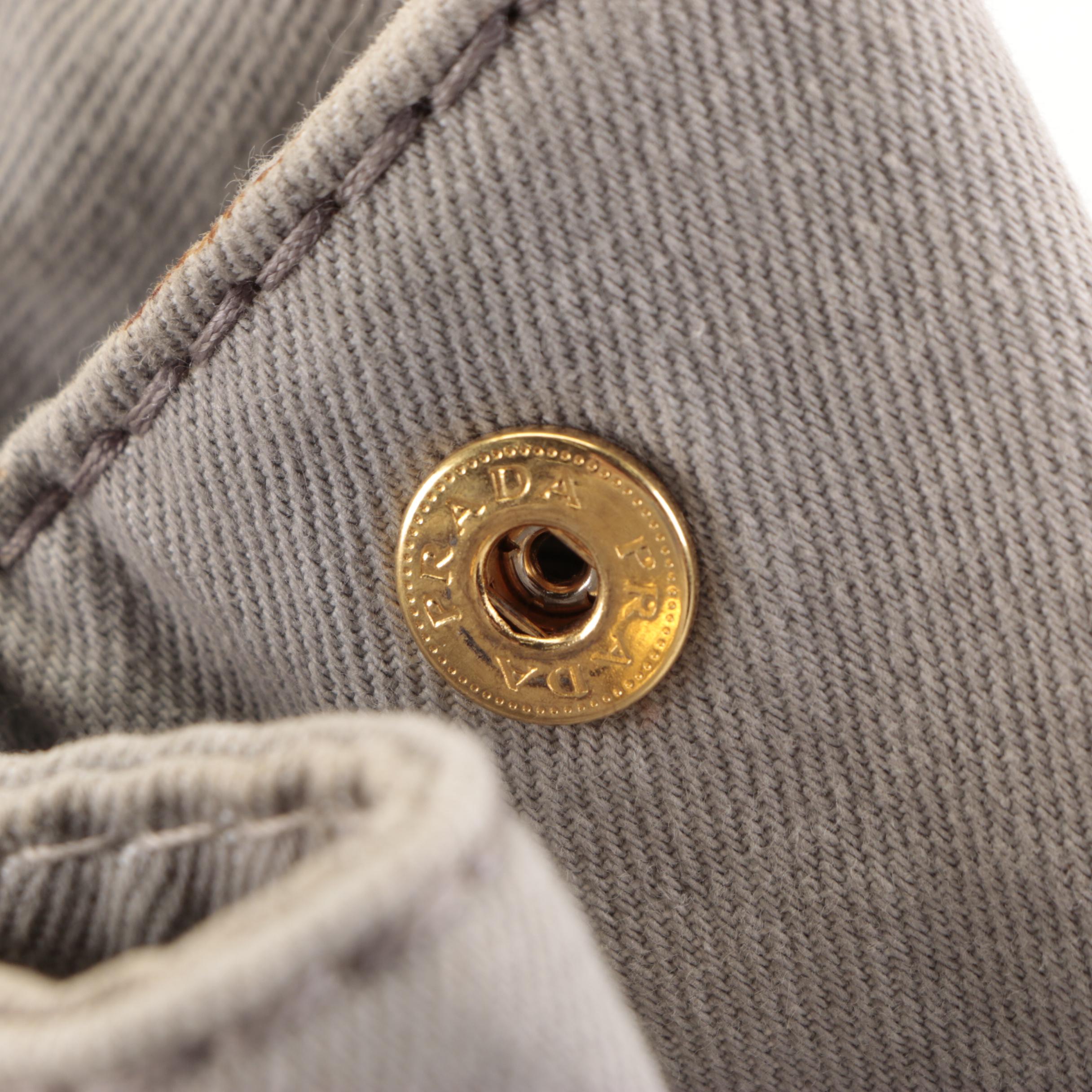 Prada Tote Bag in Cloud Grey Canapa Denim