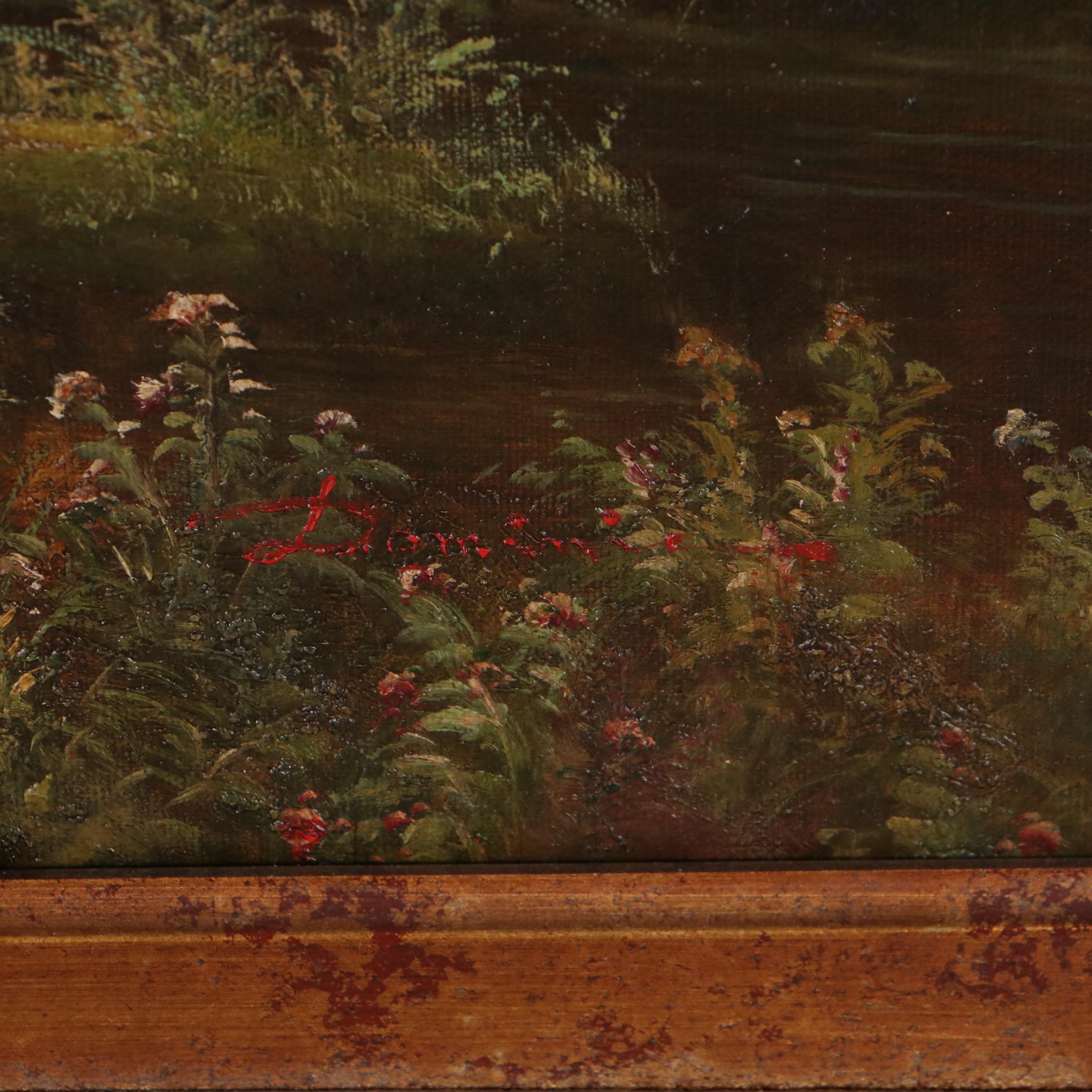 Forest Landscape Oil Painting, Late 20th Century