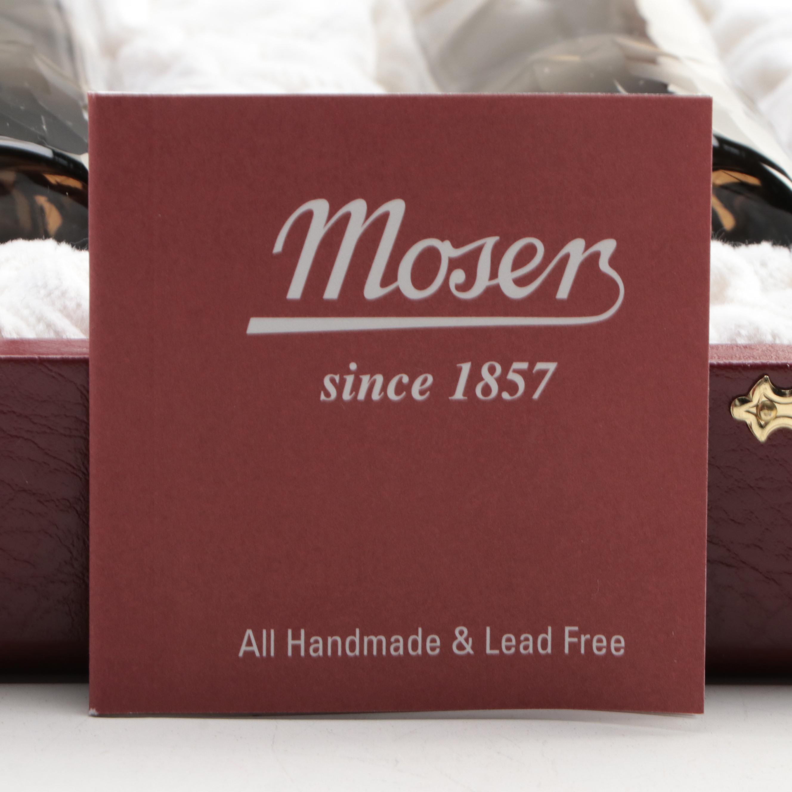 Moser "Pebbles" Smoke Crystal Spirit Glasses