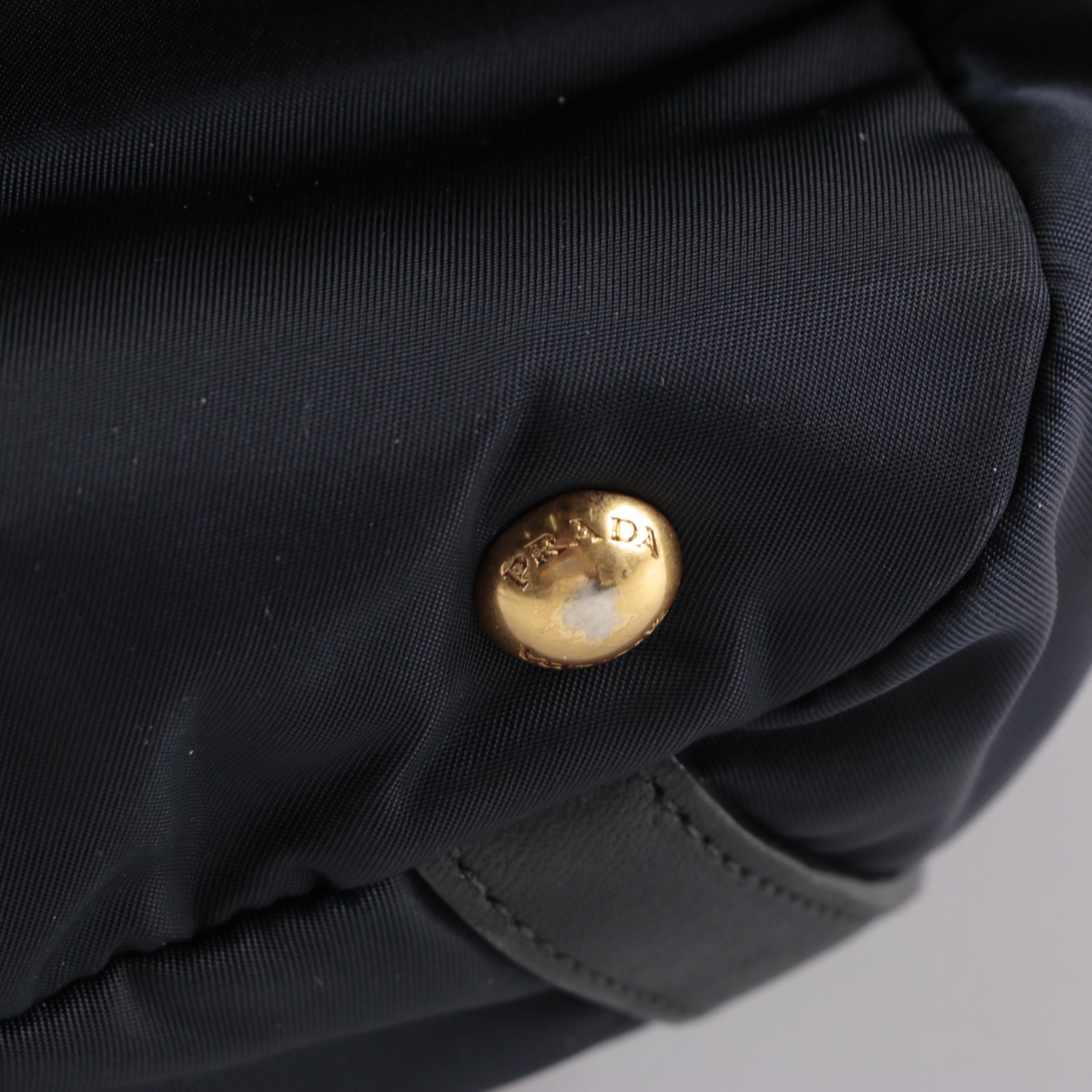 Prada Shoulder Bag in Black Tessuto Nylon and Leather