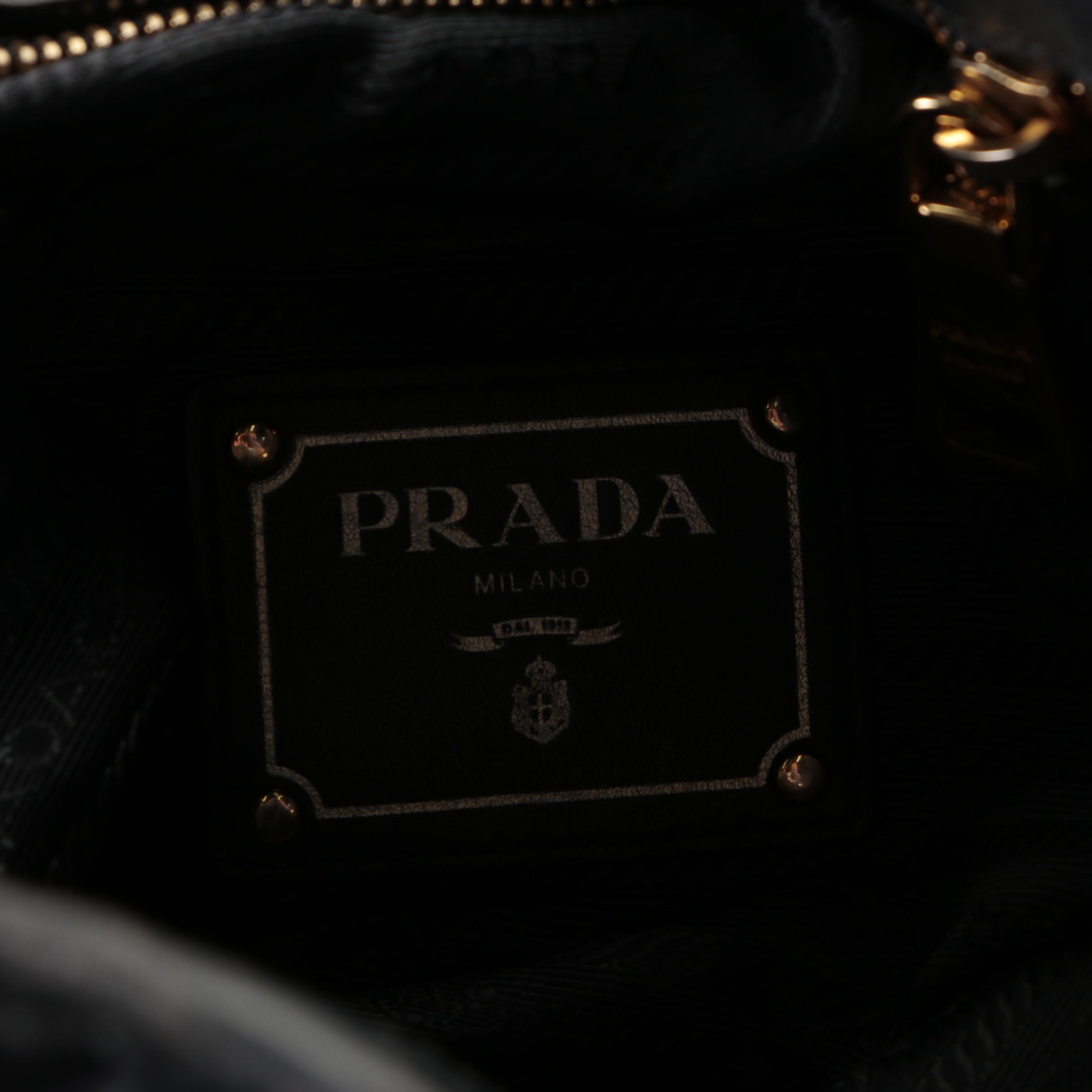 Prada Shoulder Bag in Black Tessuto Nylon and Leather