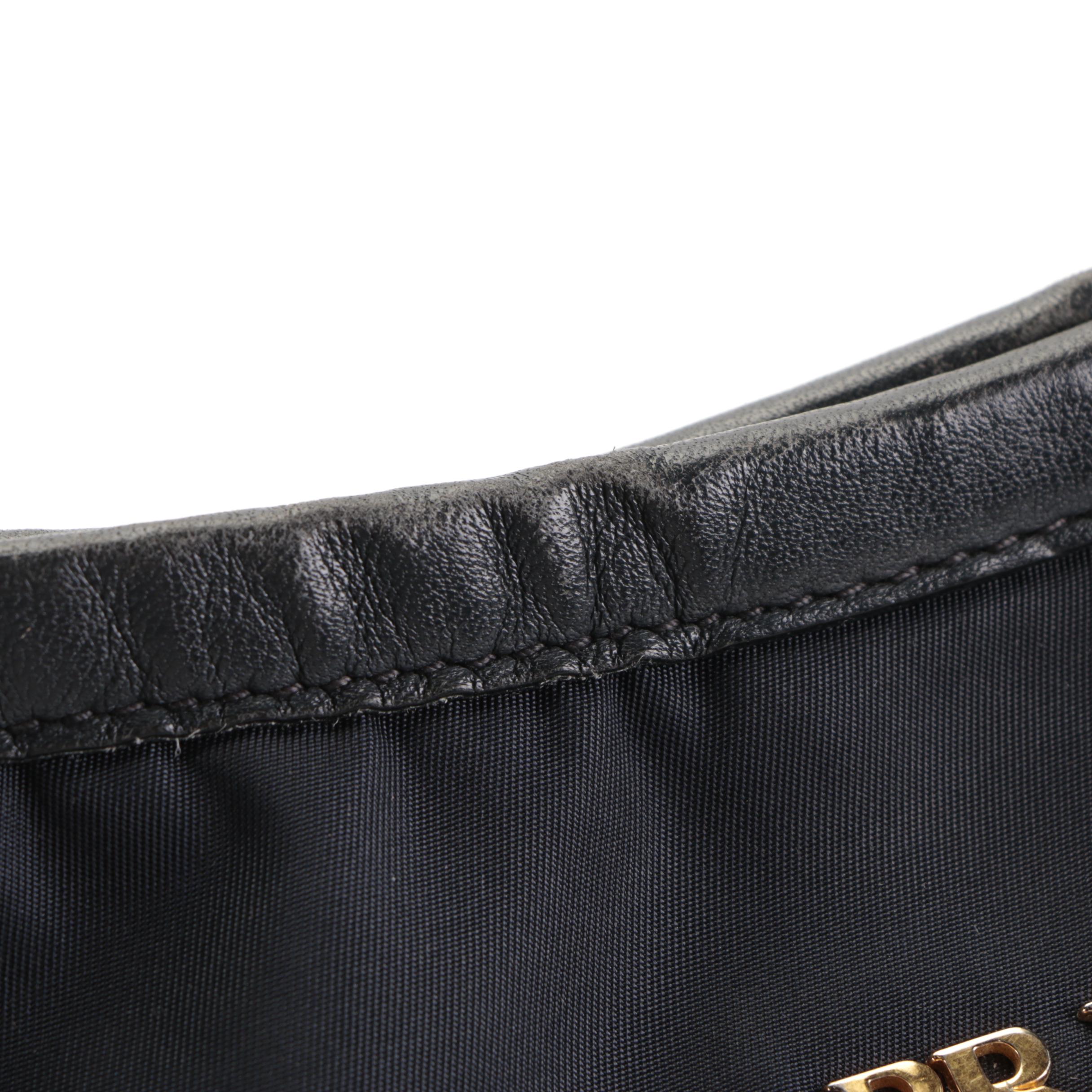 Prada Shoulder Bag in Black Tessuto Nylon and Leather