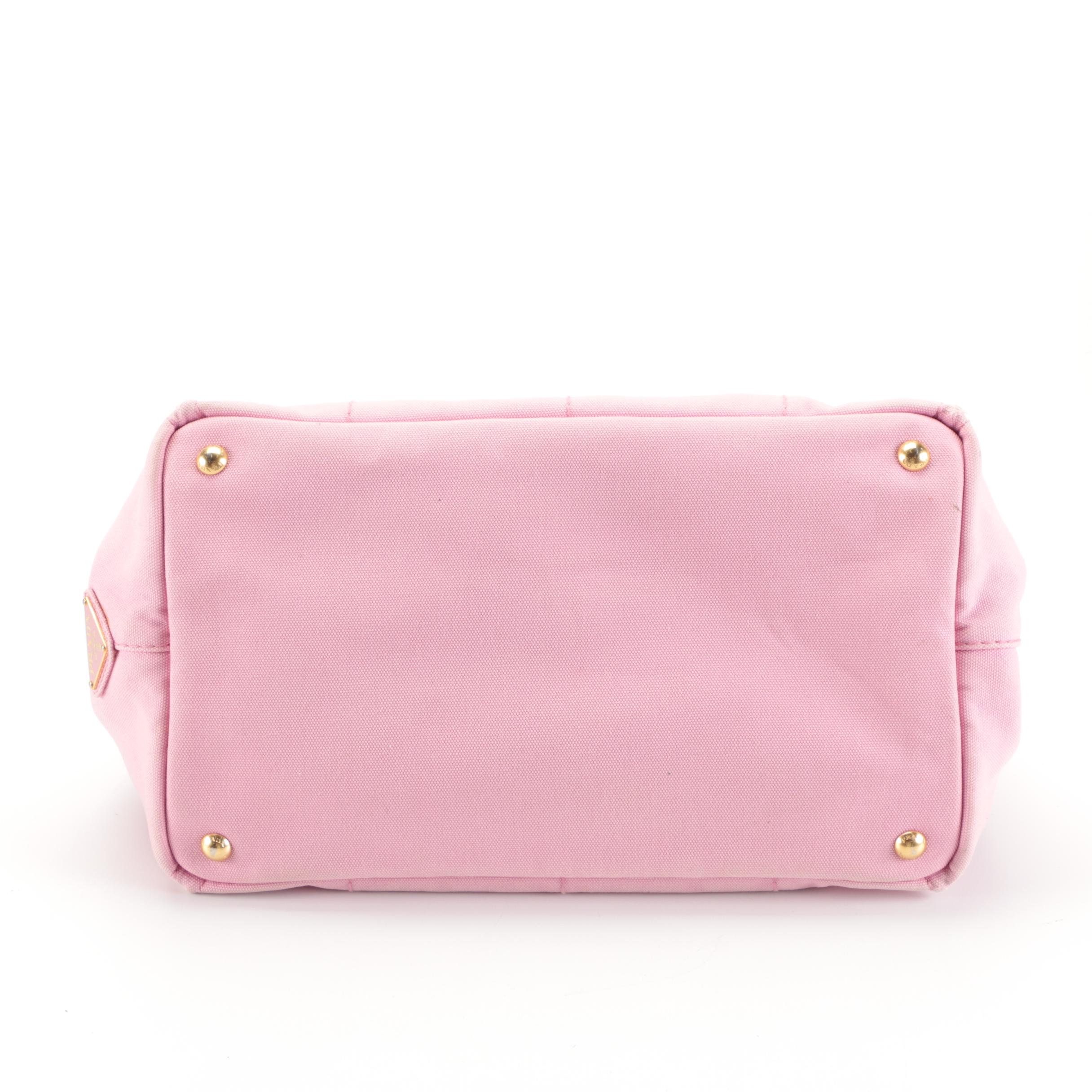 Prada Canapa Logo Large Tote Bag in Pink Canvas