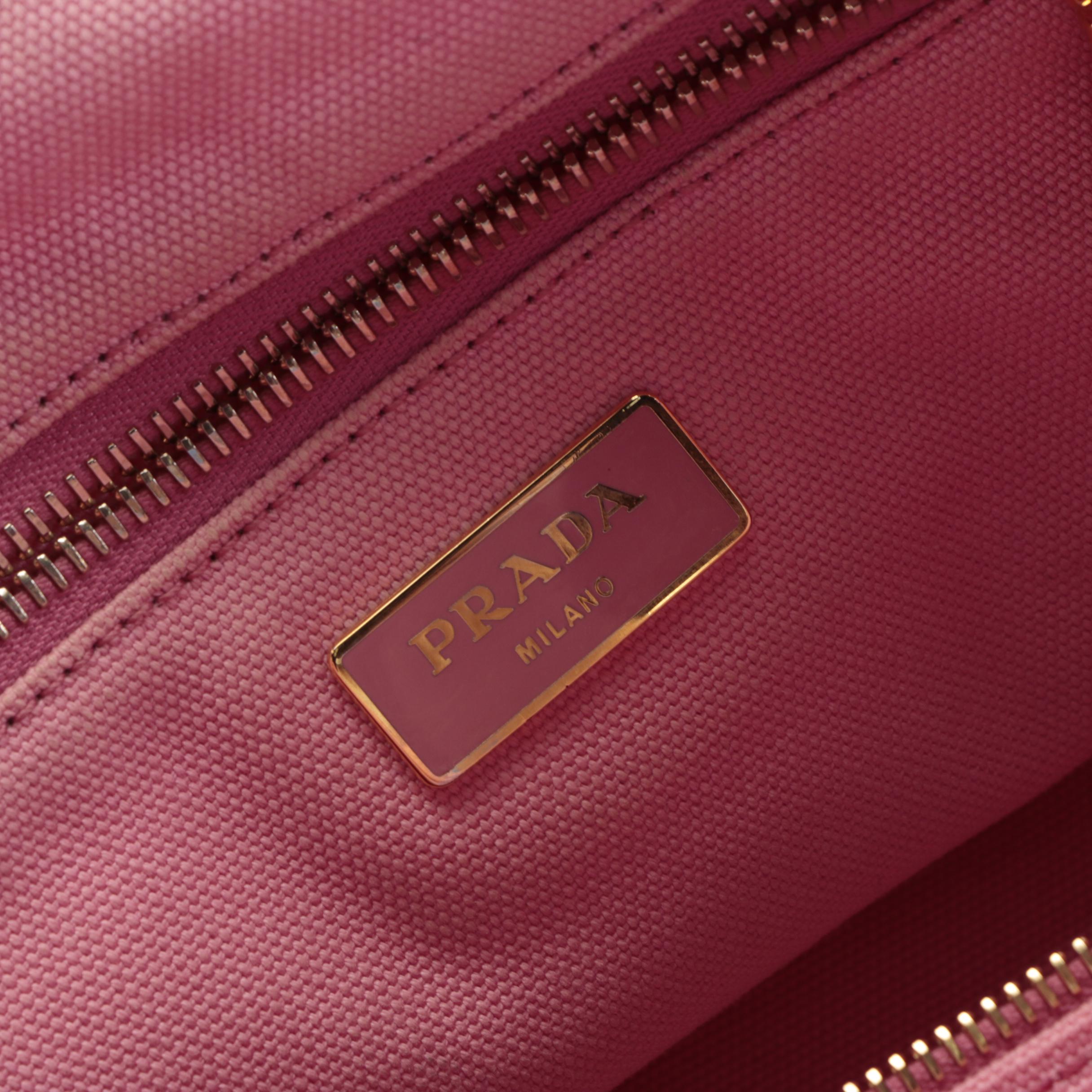 Prada Canapa Logo Large Tote Bag in Pink Canvas