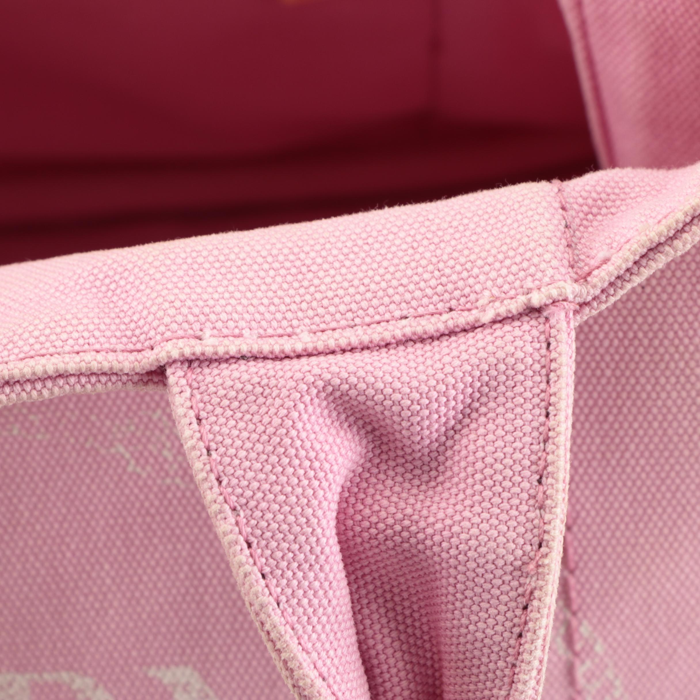 Prada Canapa Logo Large Tote Bag in Pink Canvas