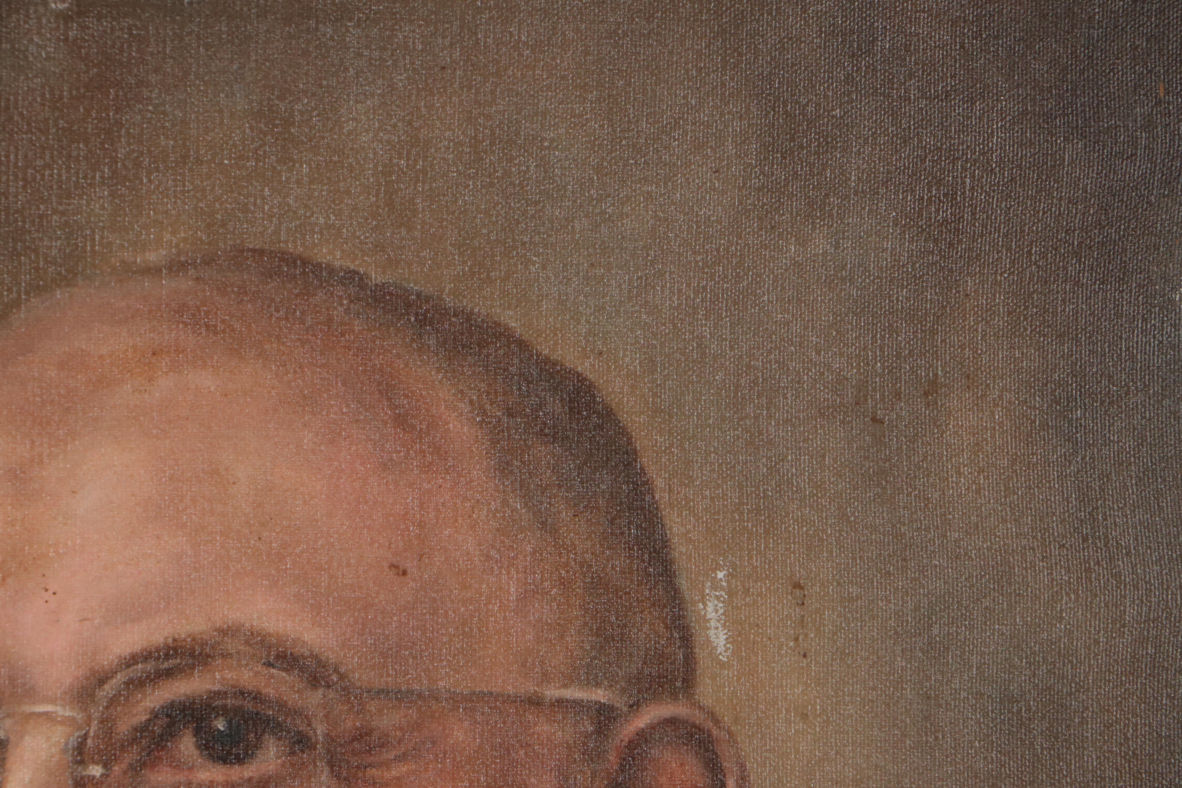 Ann Magruder Oil Portrait of Venerable Man in Suit