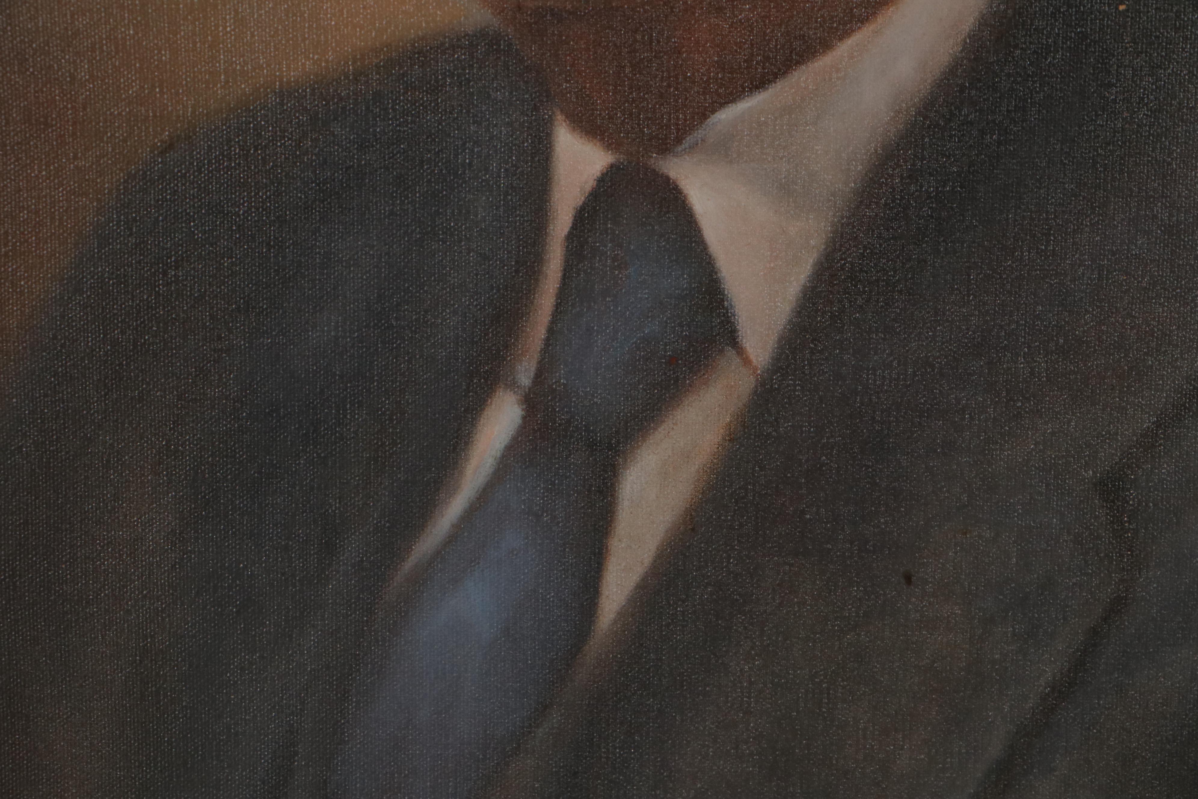 Ann Magruder Oil Portrait of Venerable Man in Suit