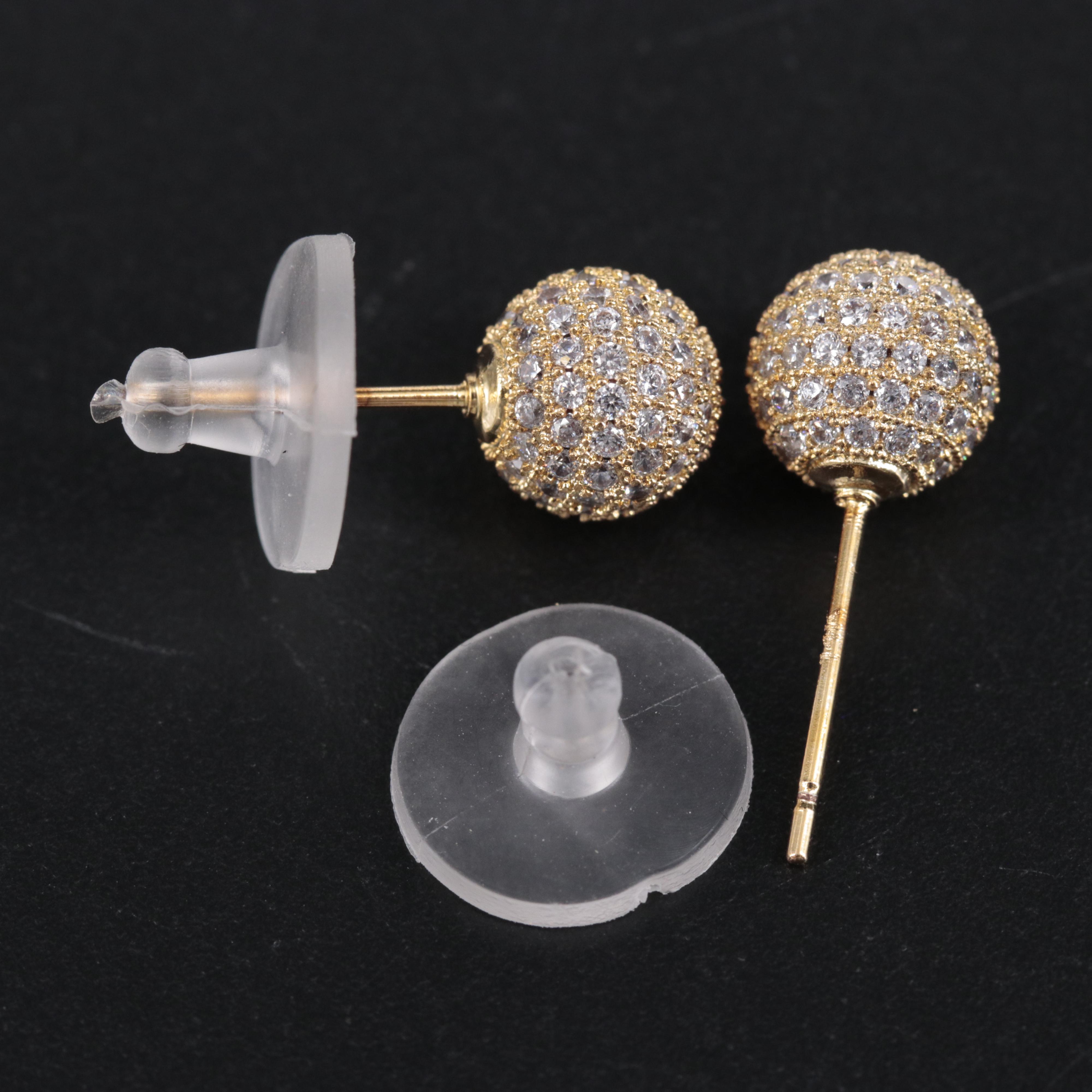 14K Cubic Zirconia Stud Earrings