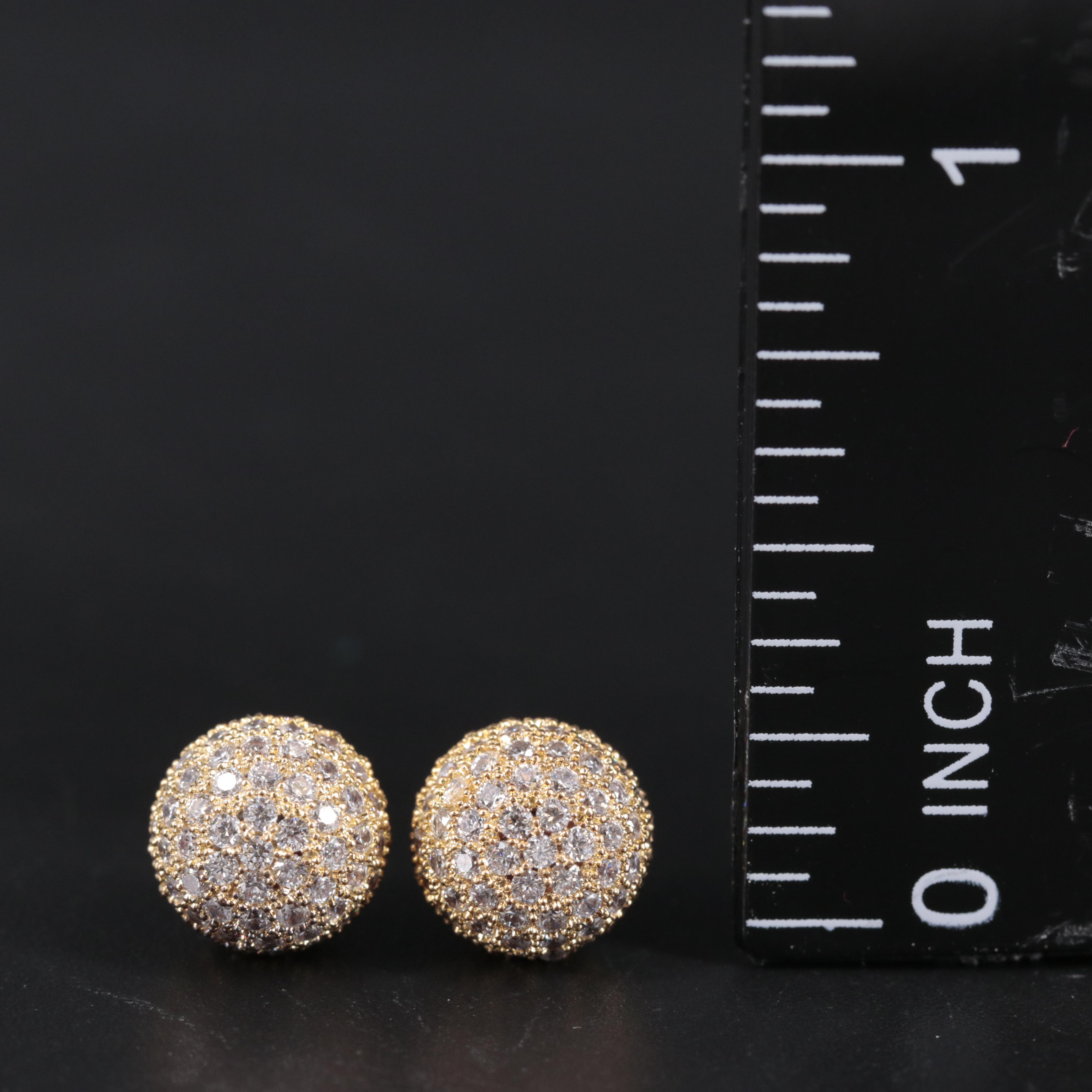 14K Cubic Zirconia Stud Earrings