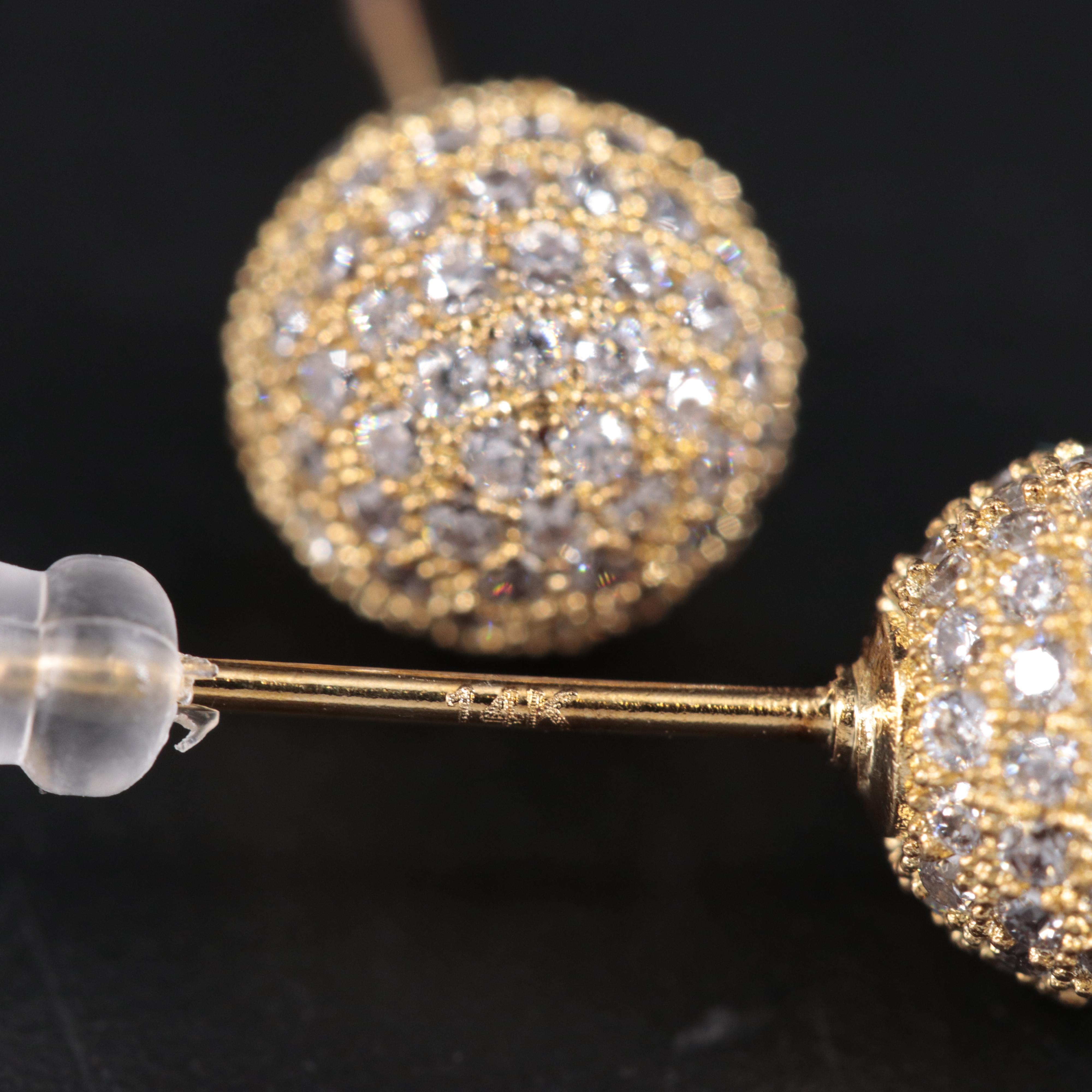 14K Cubic Zirconia Stud Earrings