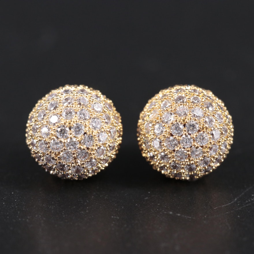 14K Cubic Zirconia Stud Earrings