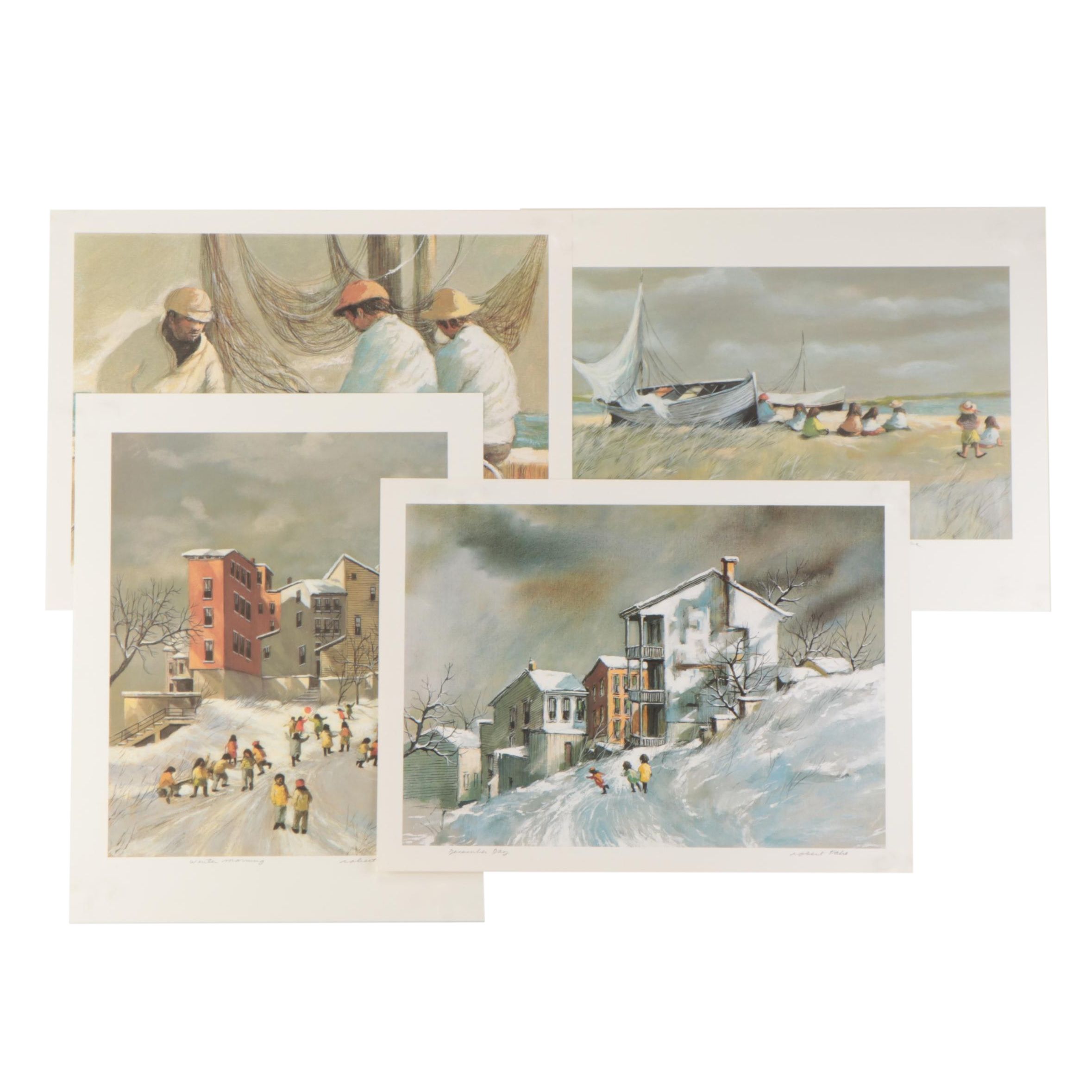 Robert Fabe Offset Lithographs Including "December Day," 1975