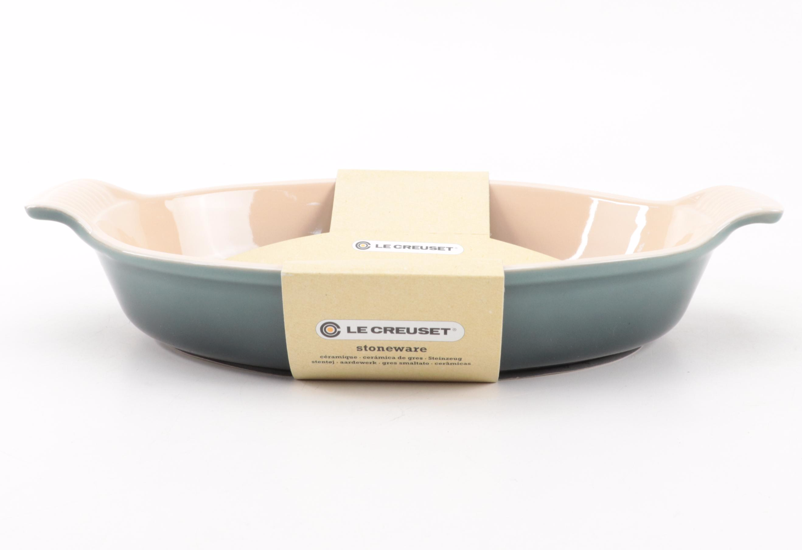 Le Creuset Ocean Enameled Cast Iron Omelet Pan and Stoneware Bakeware