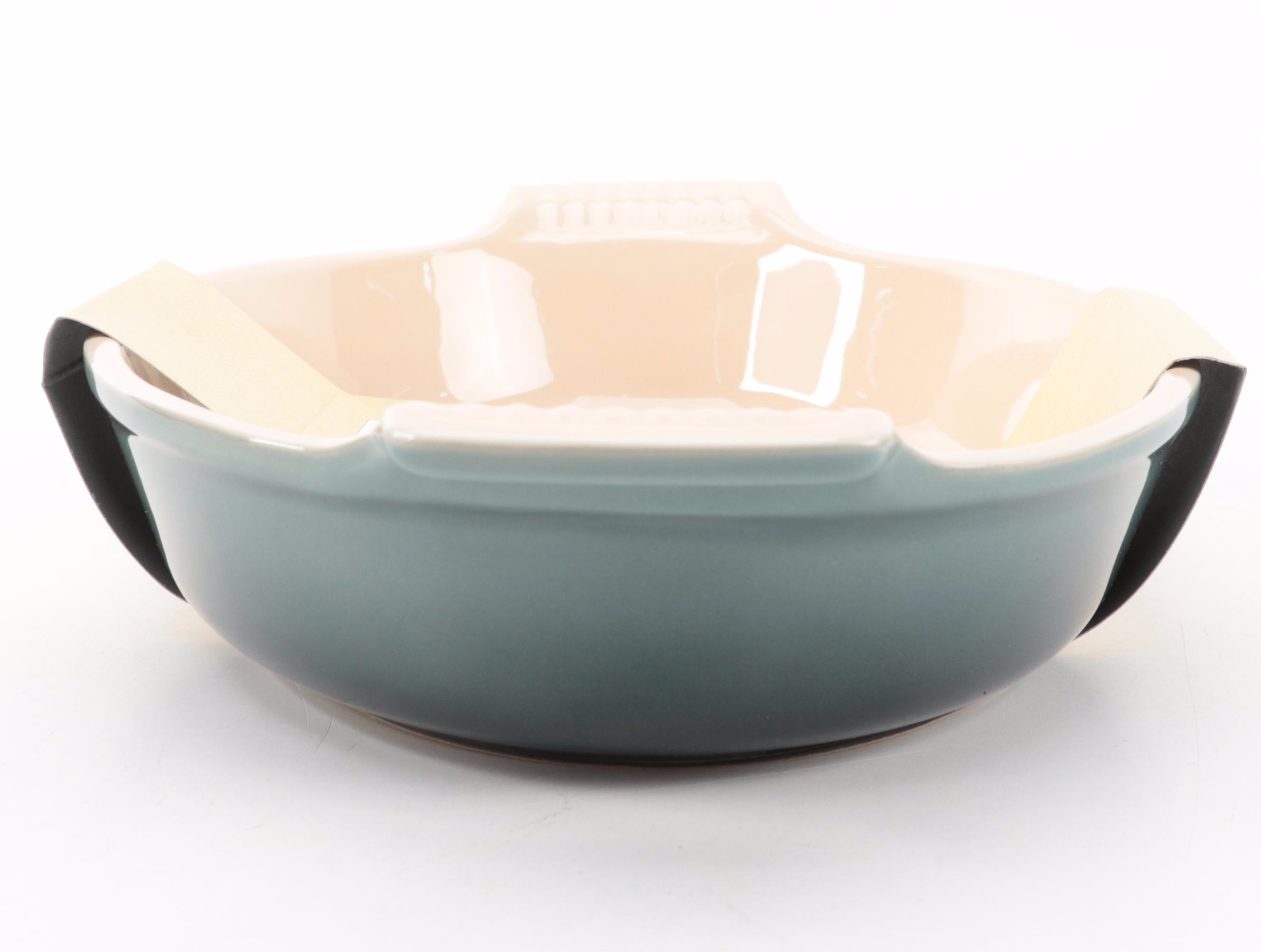 Le Creuset Ocean Enameled Cast Iron Omelet Pan and Stoneware Bakeware