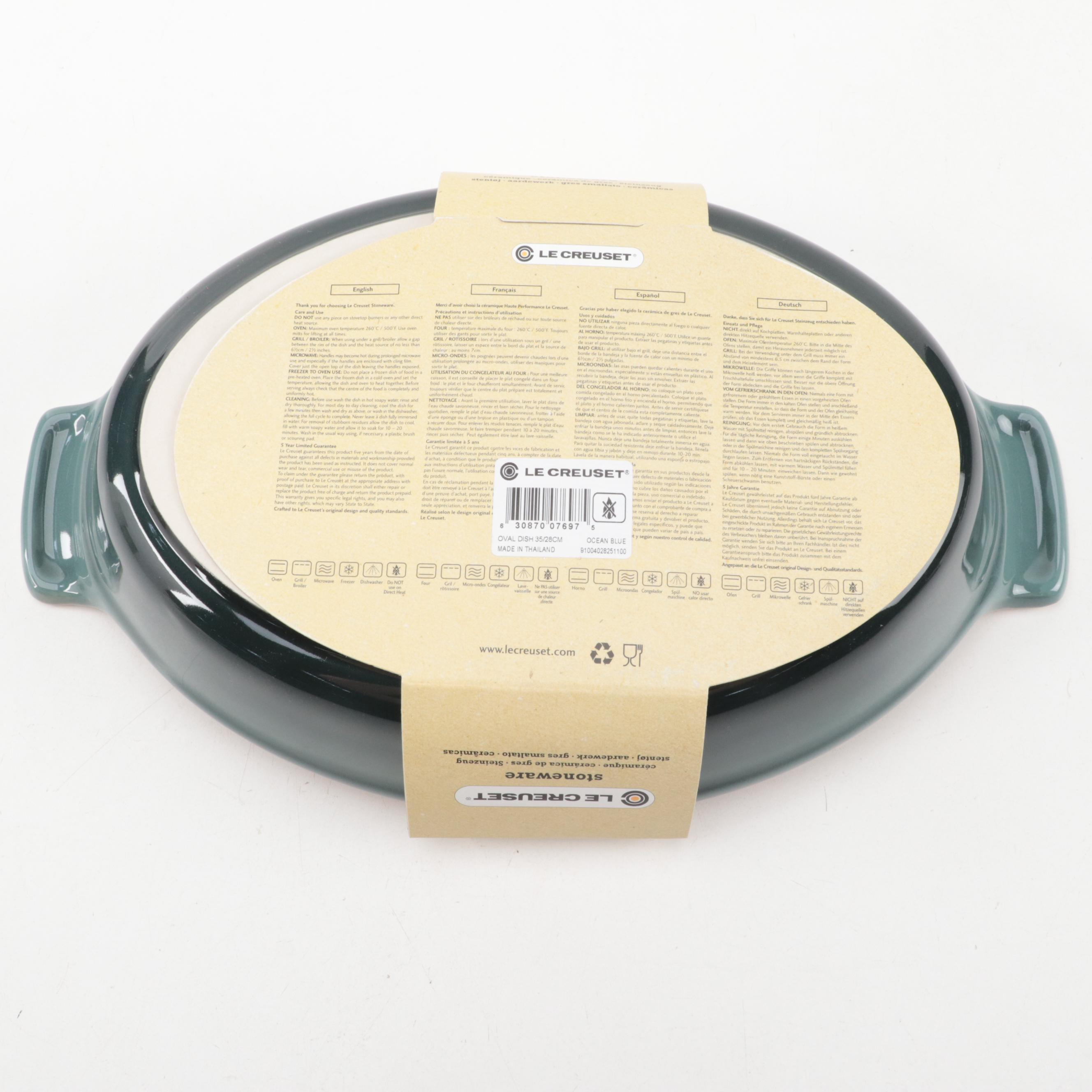 Le Creuset Ocean Enameled Cast Iron Omelet Pan and Stoneware Bakeware