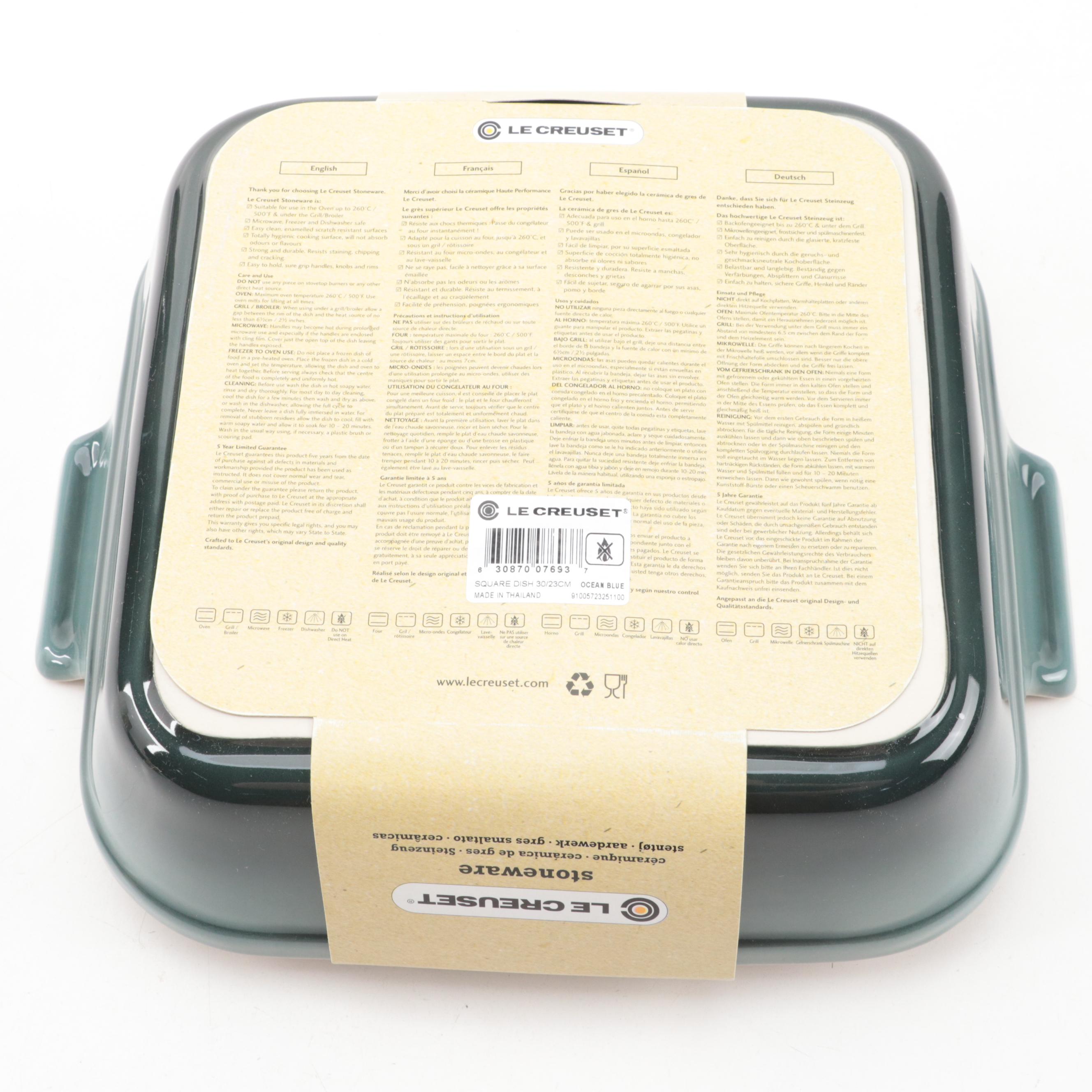 Le Creuset Ocean Enameled Cast Iron Omelet Pan and Stoneware Bakeware