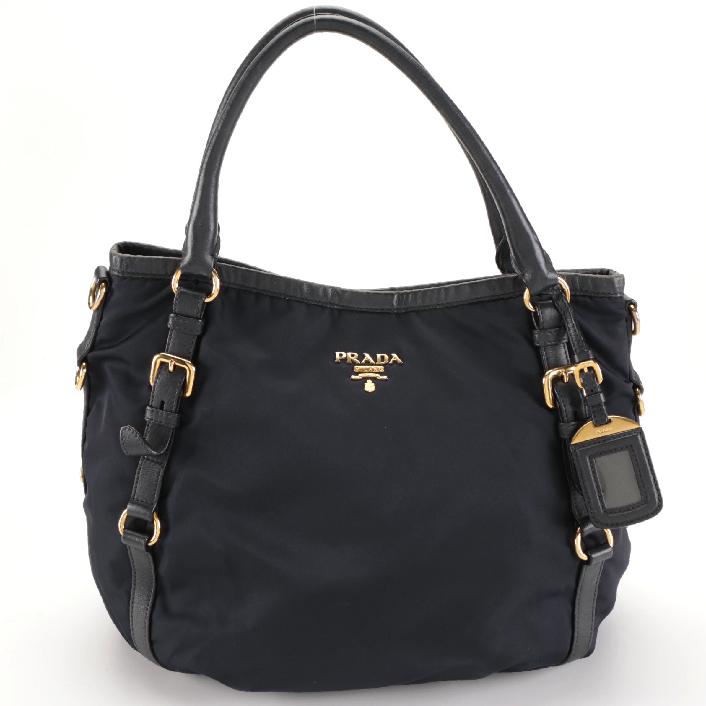 Prada Shoulder Bag in Black Tessuto Nylon and Leather