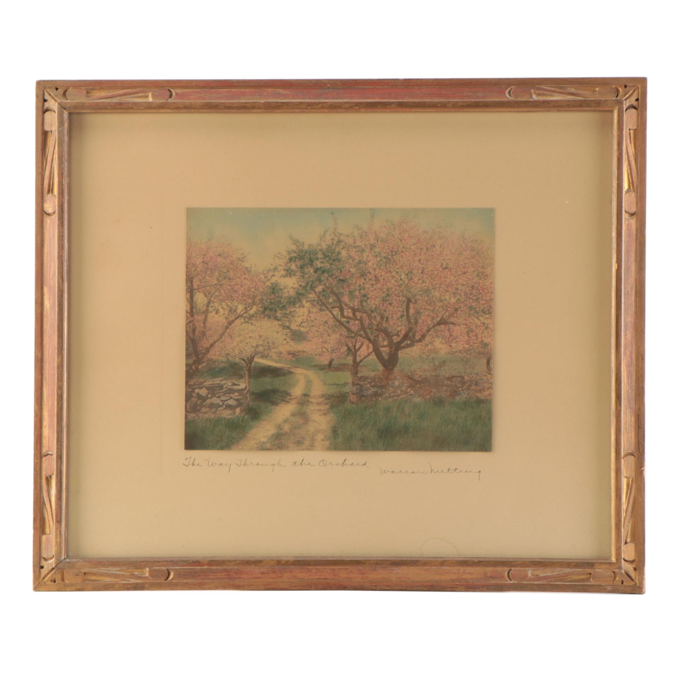 Wallace Nutting Hand-Colored Photograph "The Way Through the Orchard"