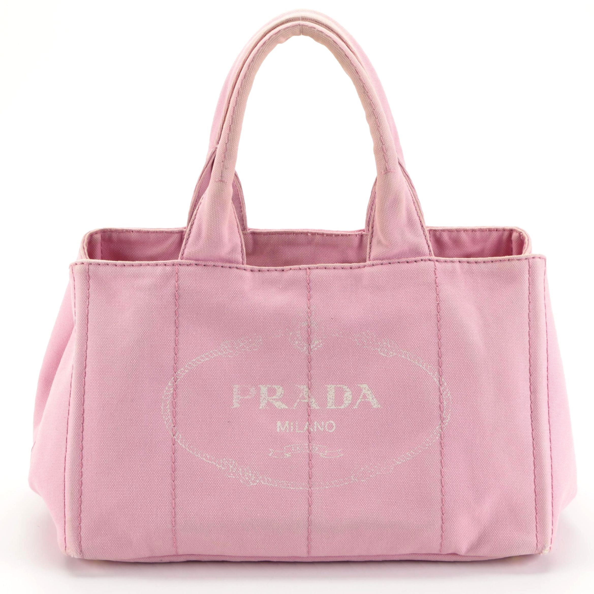 Prada Canapa Logo Large Tote Bag in Pink Canvas