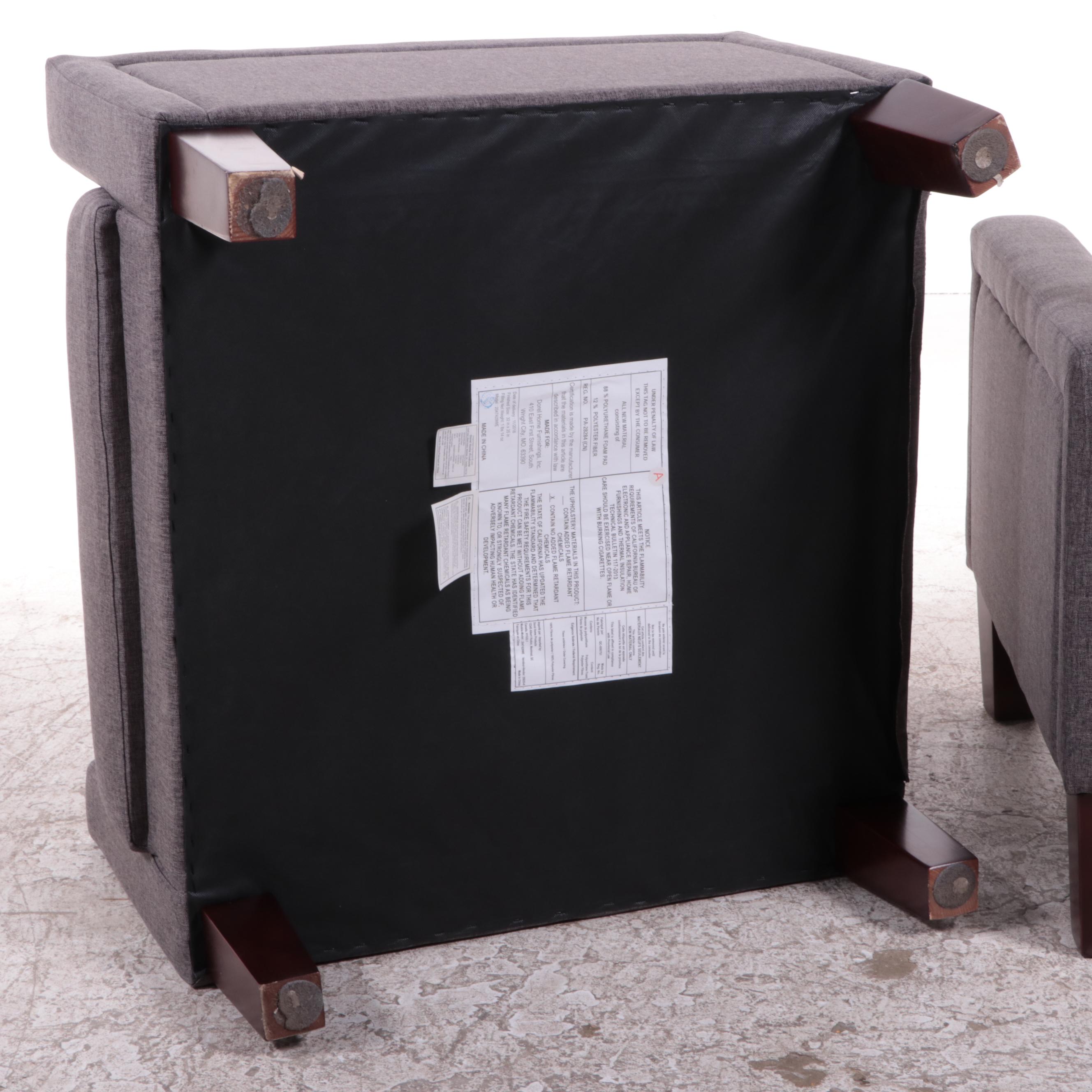 Pair of Dorel Home Furnishings Modernist Style Upholstered Club Chairs