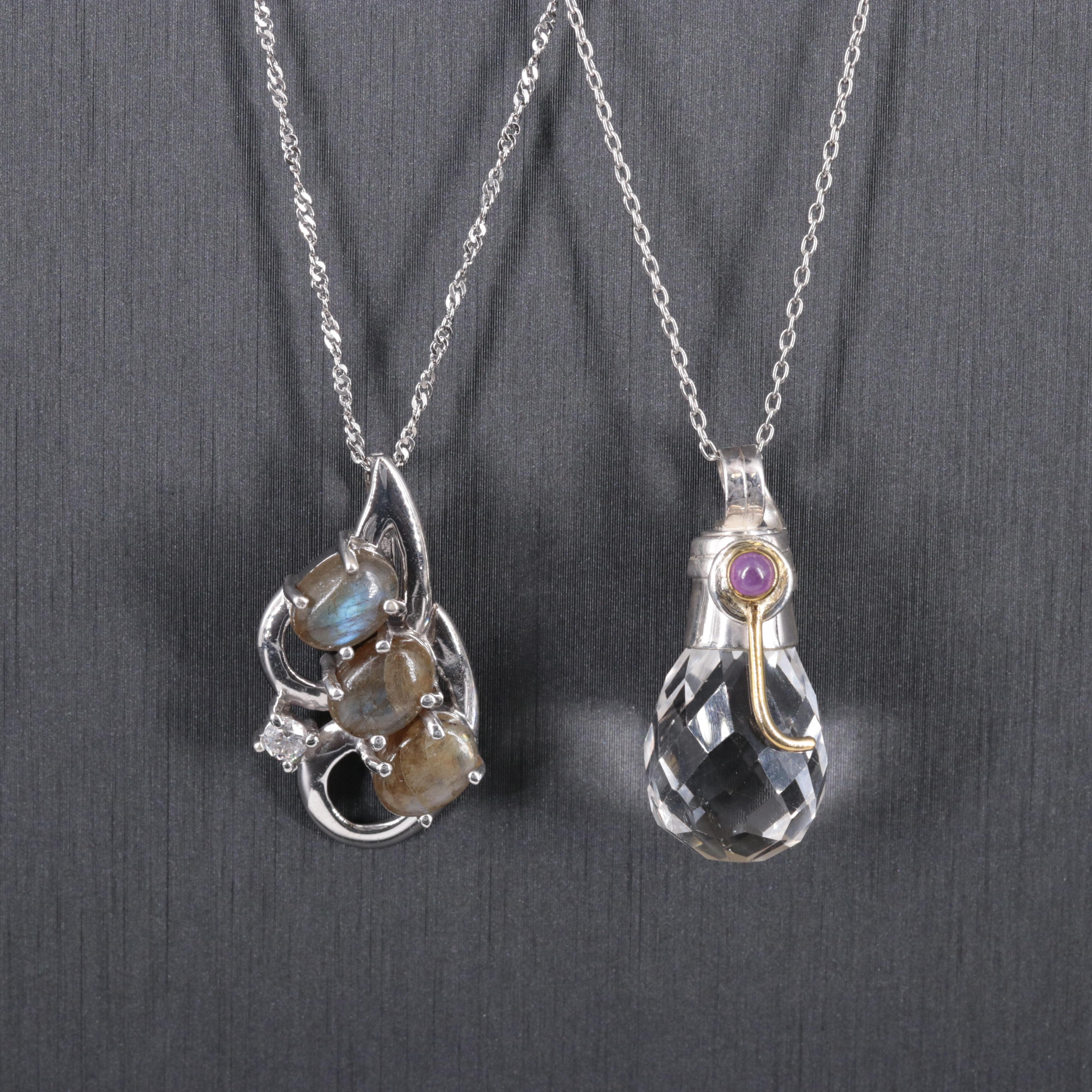 Sterling Silver Gemstone Necklace Collection