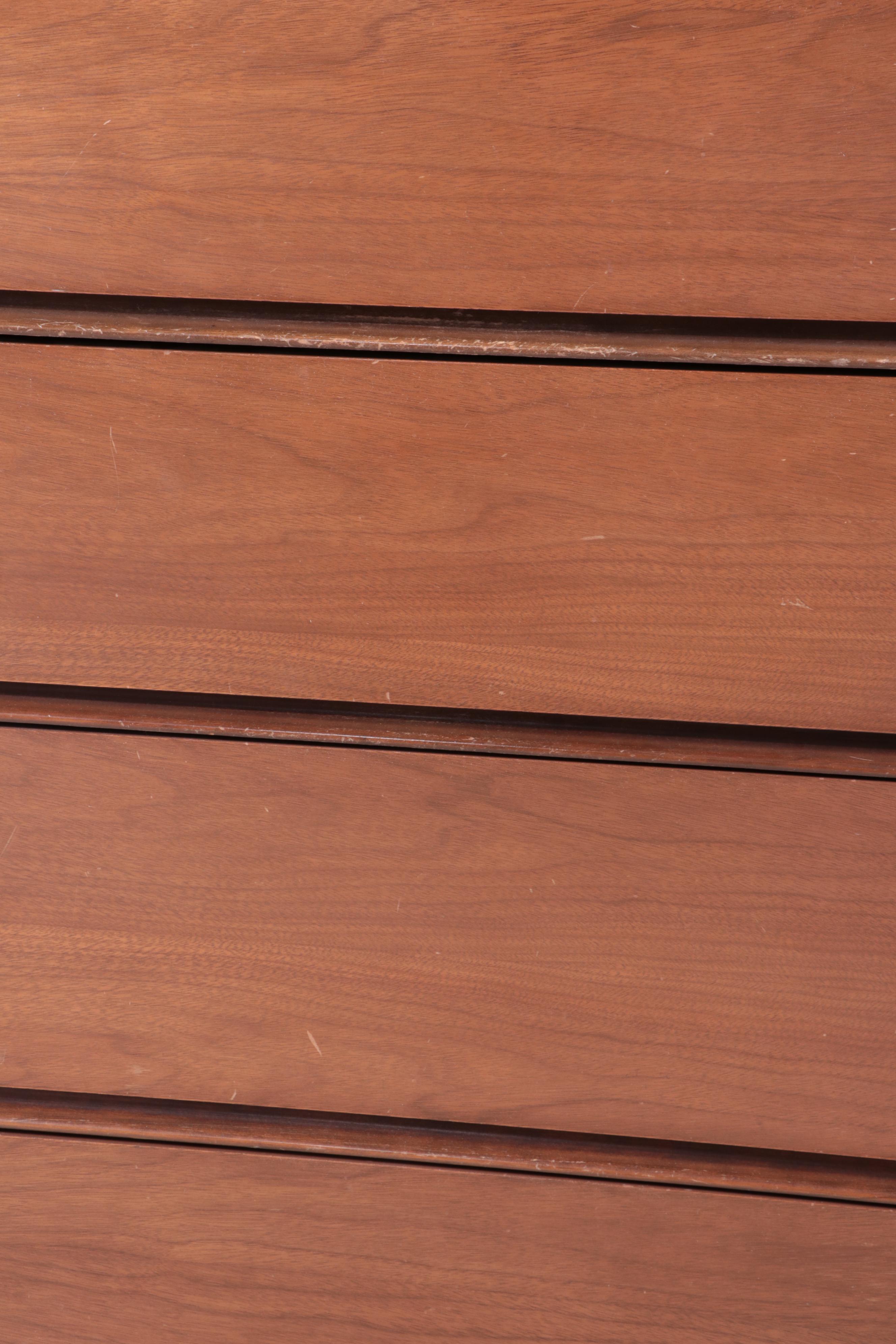 Mid Century Modern Walnut and Laminate Top Four-Drawer Chest