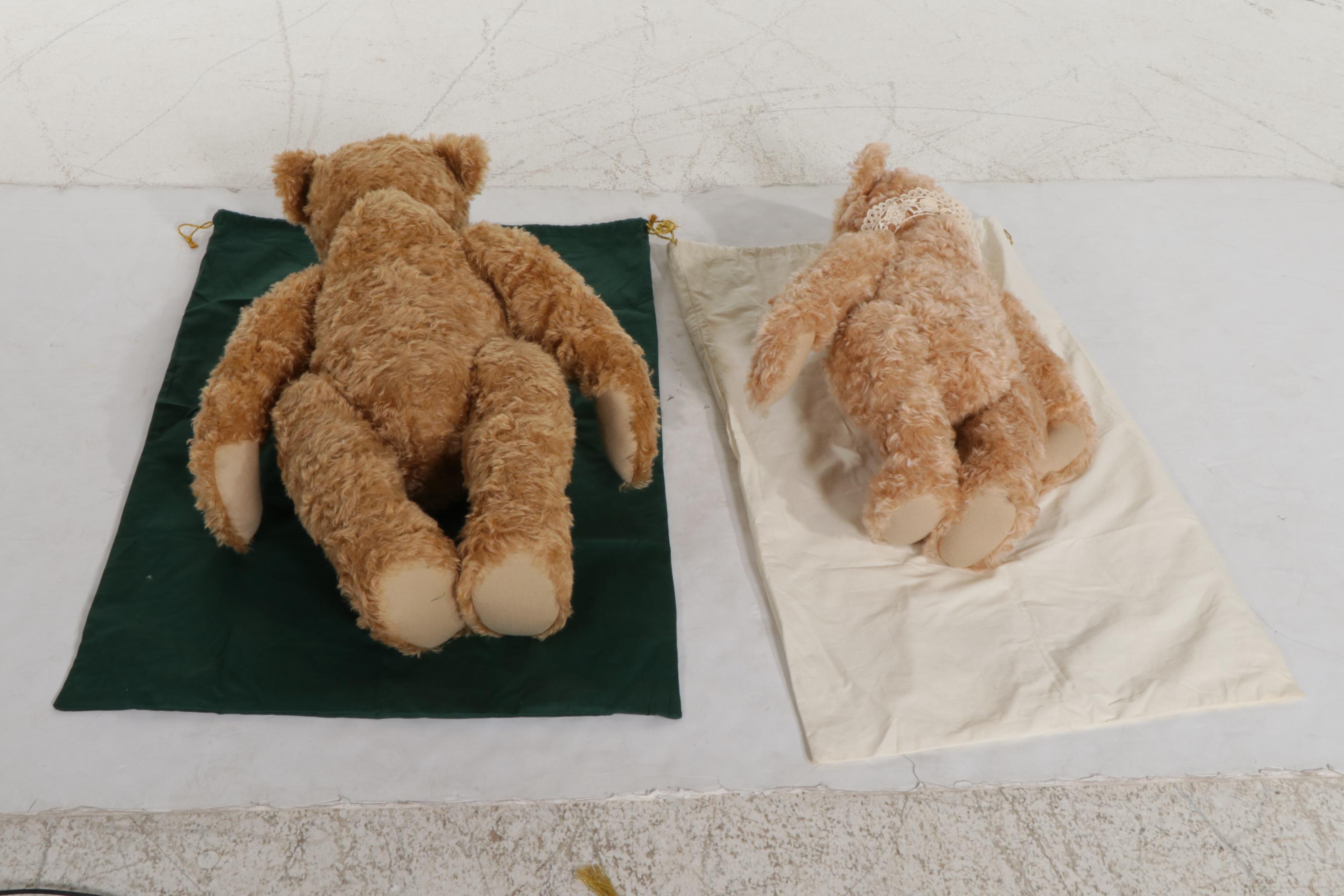 The Toy Shoppe Steiff Maximilian and Appolonia Large Stuffed Bears with Bags