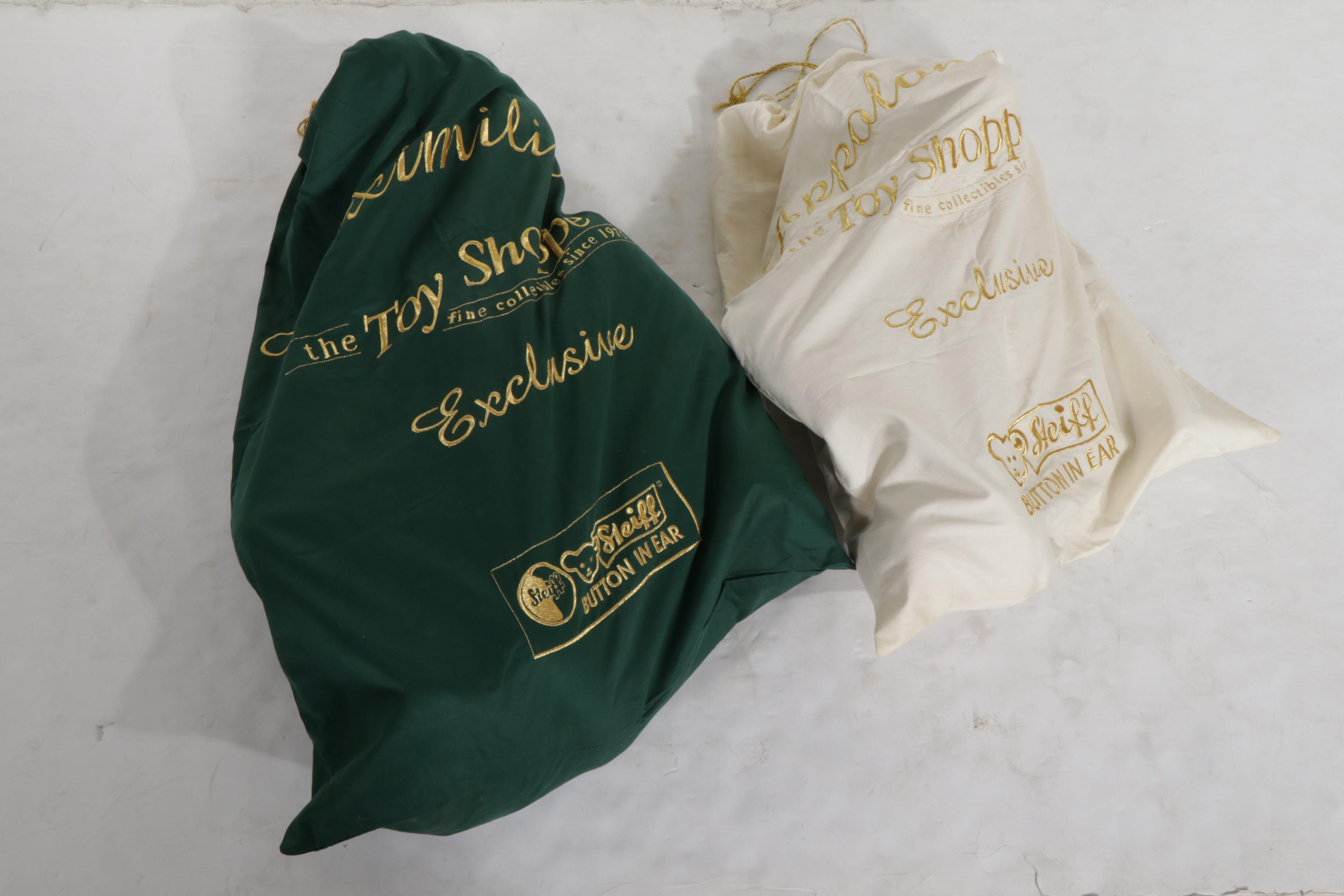 The Toy Shoppe Steiff Maximilian and Appolonia Large Stuffed Bears with Bags