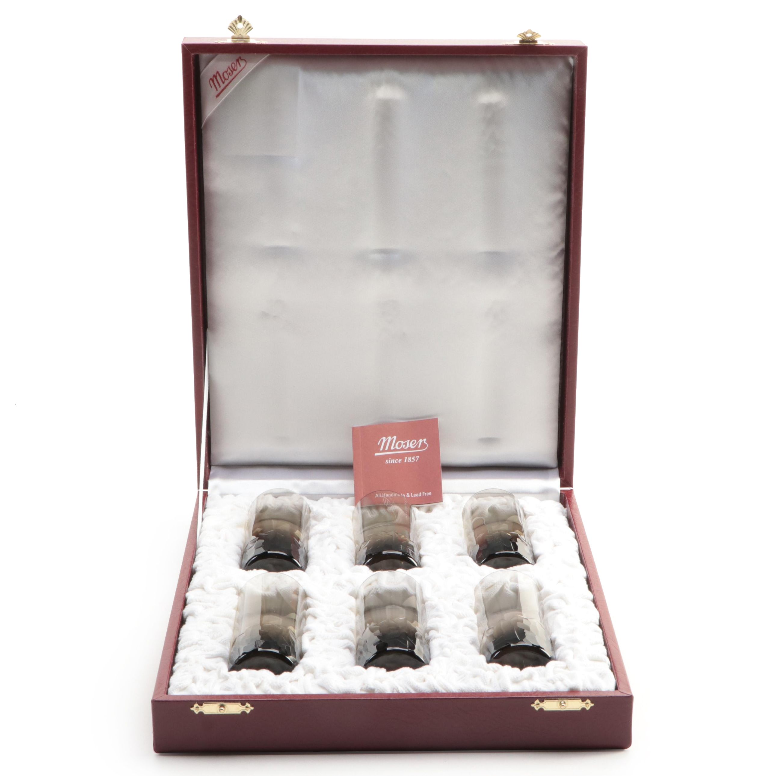 Moser "Pebbles" Smoke Crystal Spirit Glasses